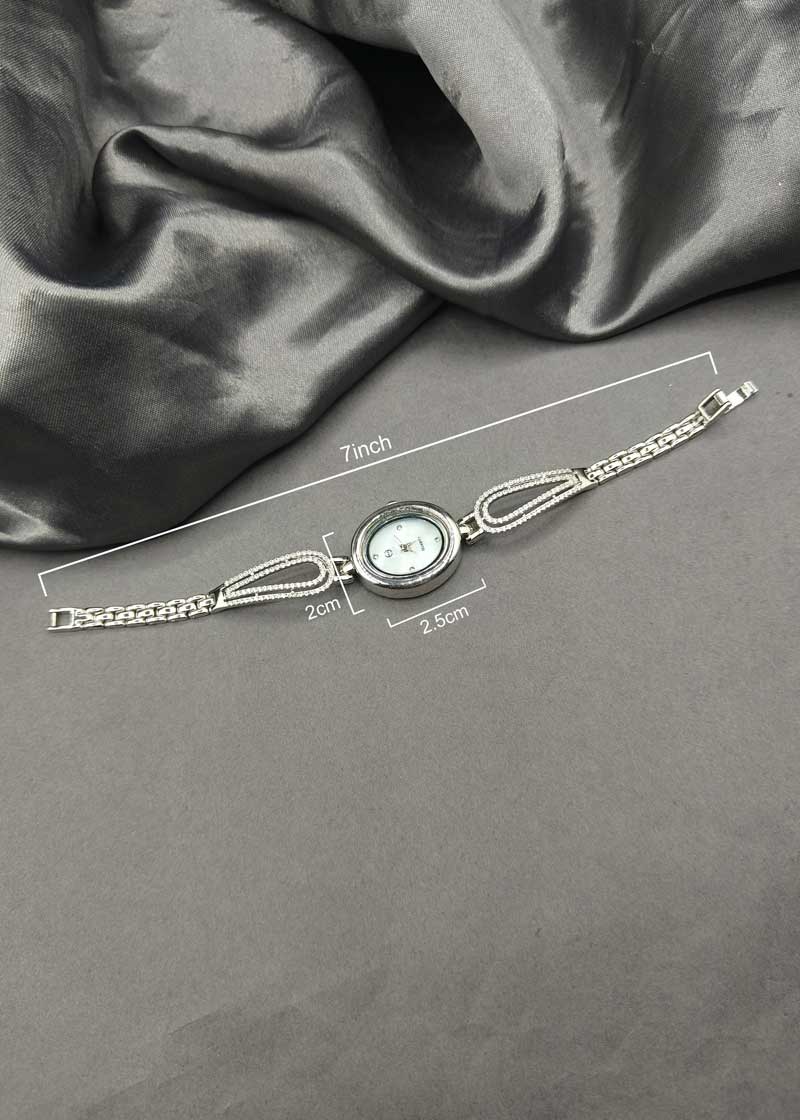 92.5 Sterling Silver Cubic Zircon Watch For Women