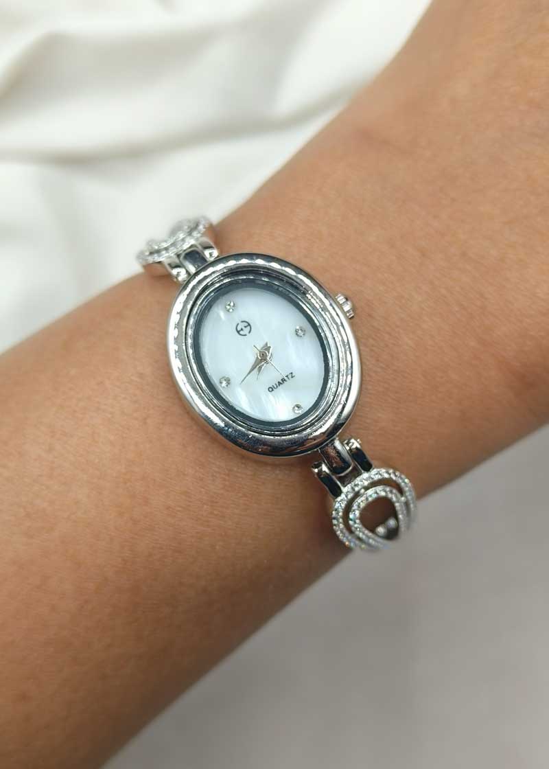 92.5 Sterling Silver Cubic Zircon Watch For Women