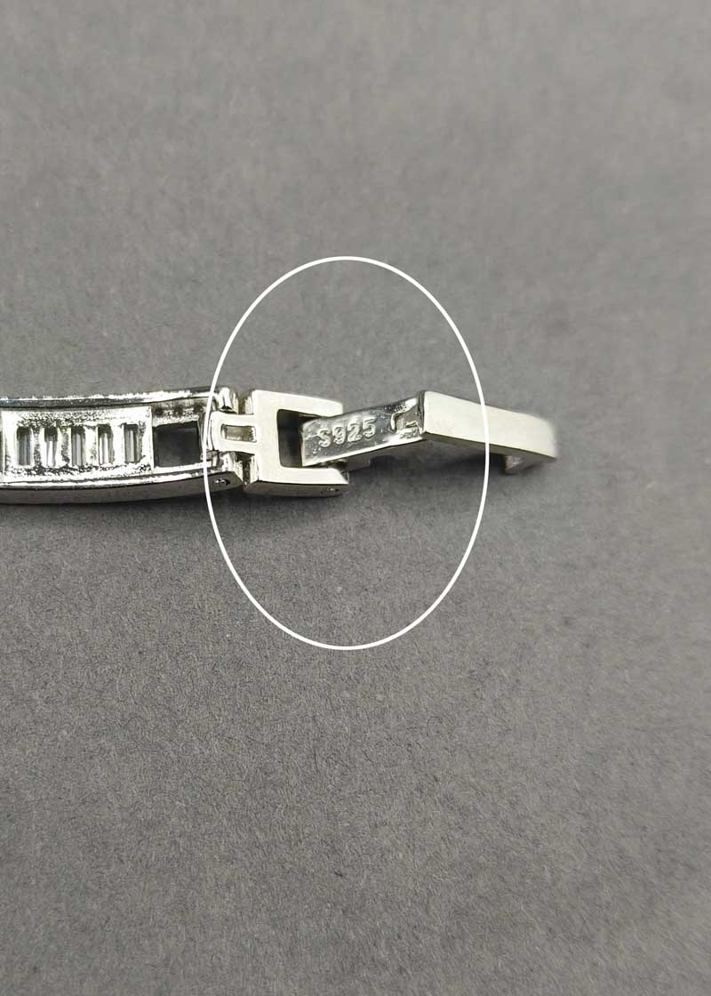 92.5 Sterling Silver Round Cubic Zircon Women Watch