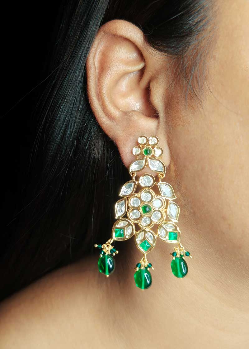 Floral Kundan Work Gold Plated Choker Necklace Set