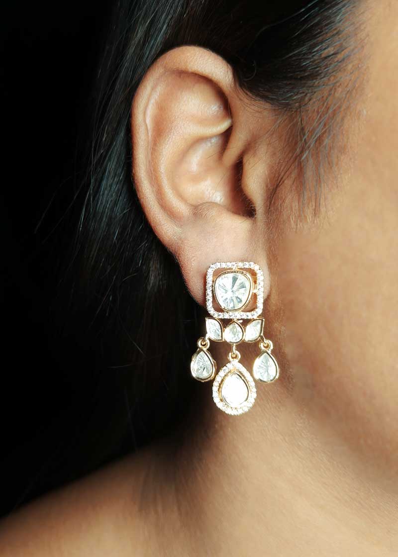 Stunning Multi Strand Pearl With Gold Plated Kundan And Cubic Zircon Choker Necklace Set