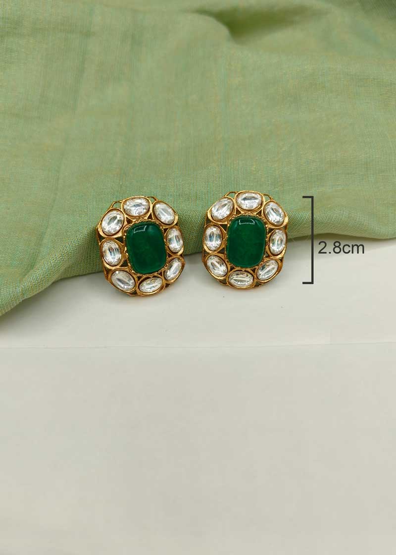 Kundan Polki Gold Plated Choker Necklace Set With Side Pearl Strands