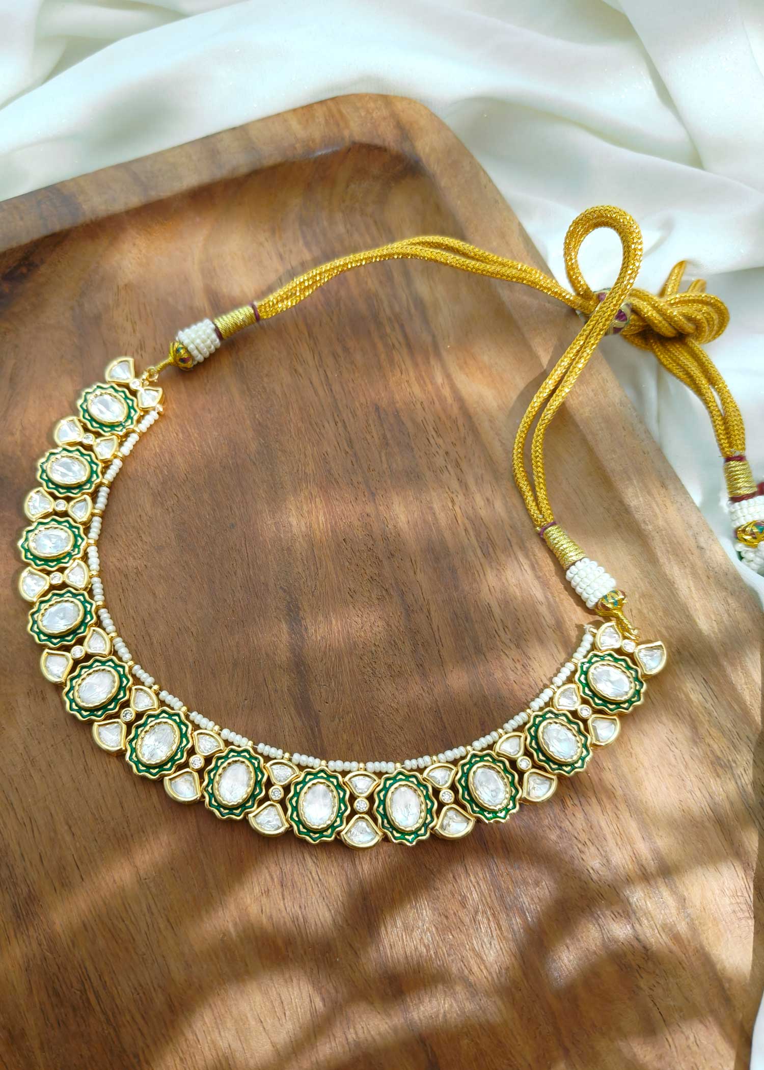 Gold Plated Kundan Short Necklace Set