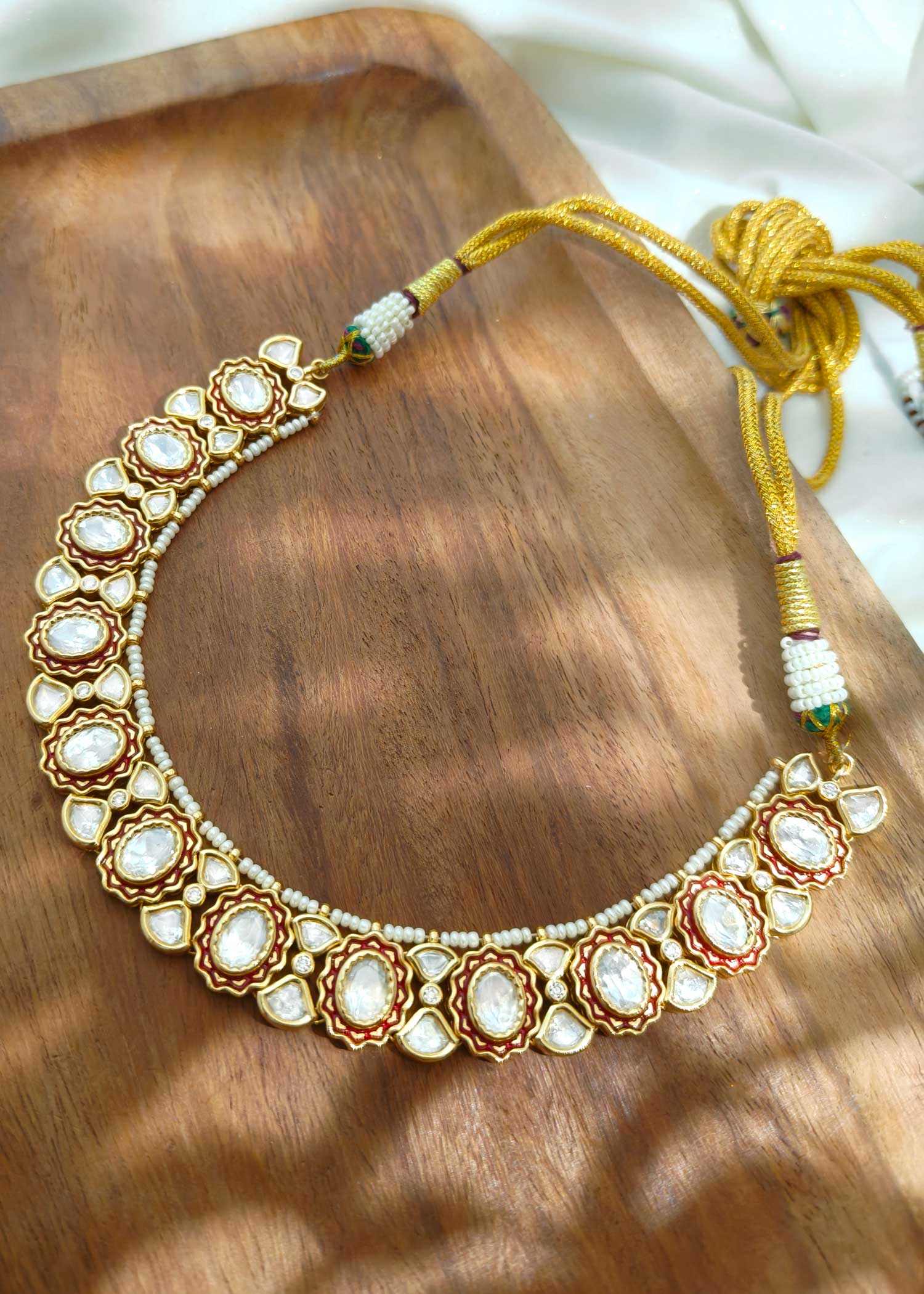 Gold Plated Kundan Short Necklace Set