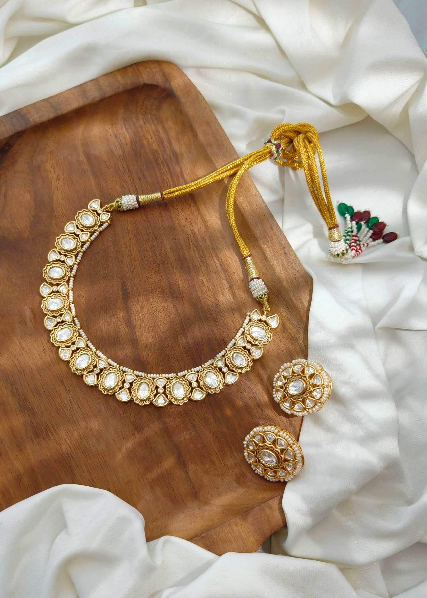 Gold Plated Kundan Short Necklace Set