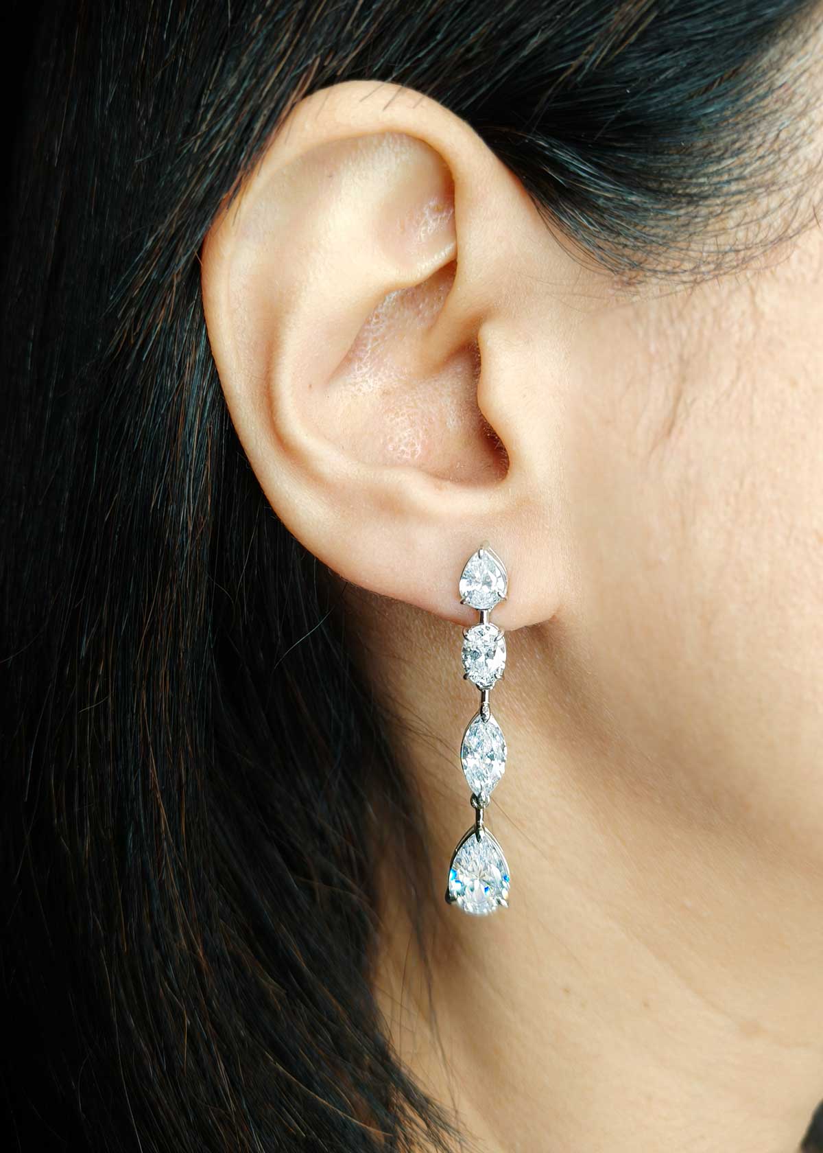 92.5 Sterling Silver Multi Cut Cubic Zircon Necklace Set