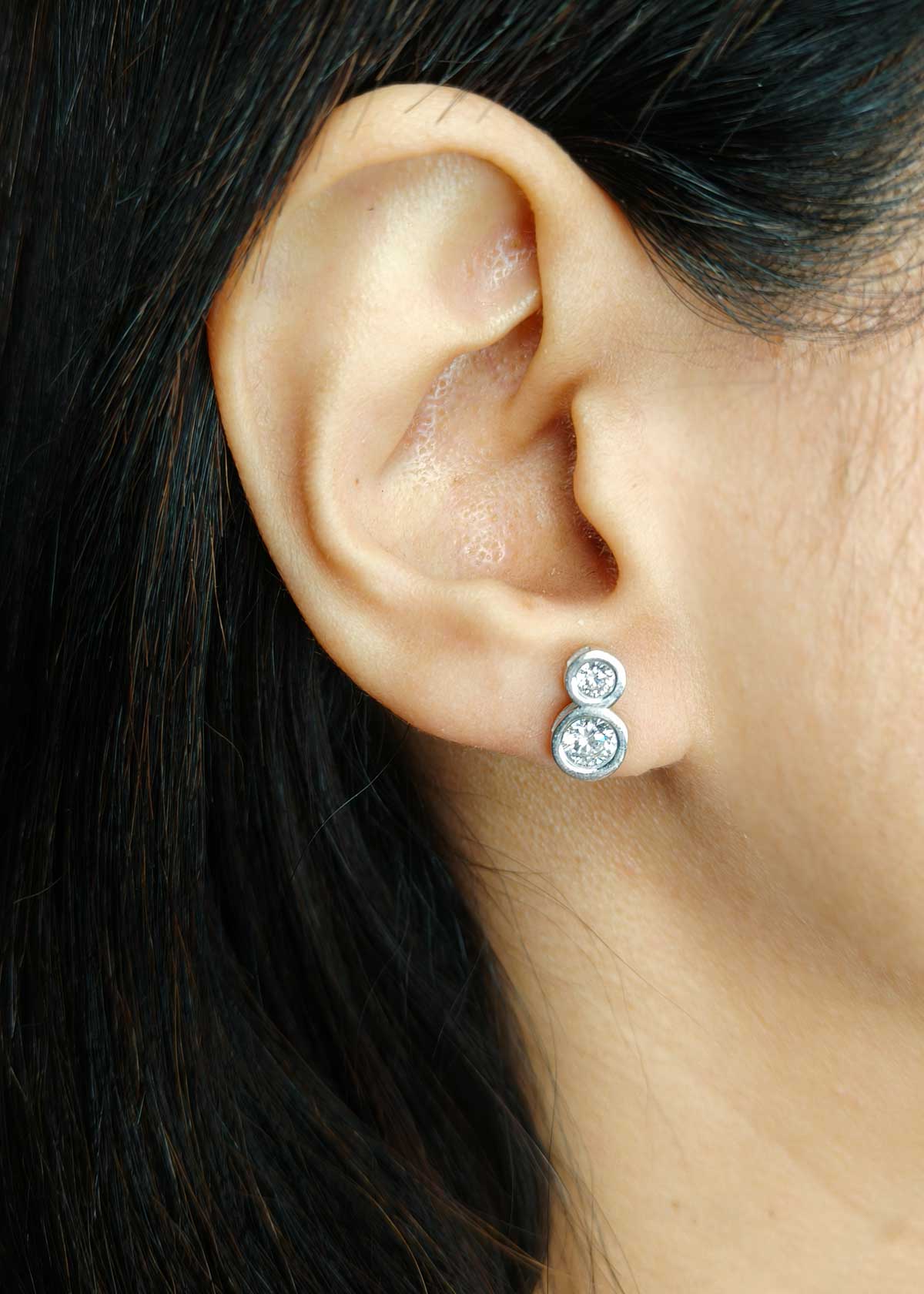 92.5 Sterling Silver Cubic Zircon Minimalist Wire Choker Style Necklace Set