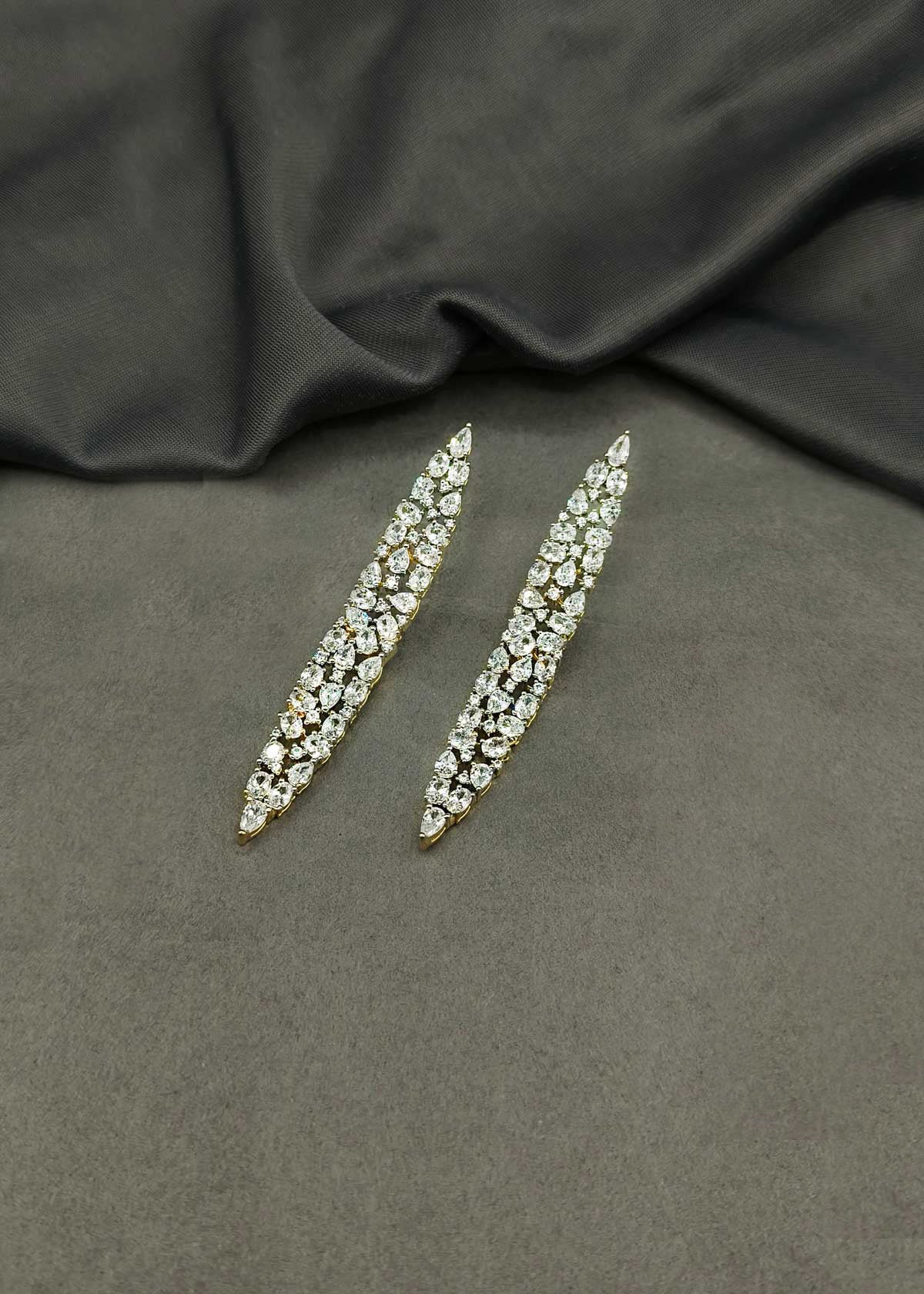 Minimalist Multi Shape Diamond Dual Plated Long Earrings