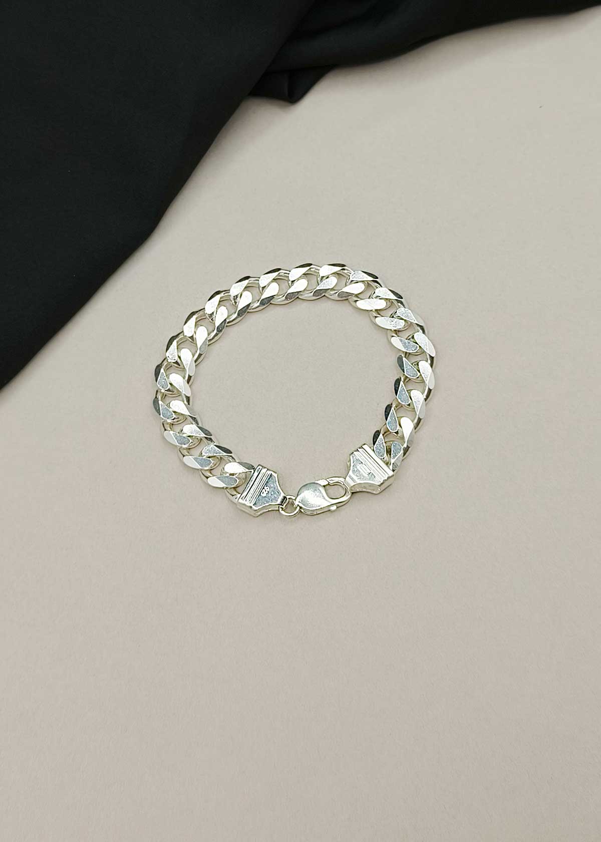 92.5 Sterling Silver Bold Curb Chain Men’s Loose Bracelet