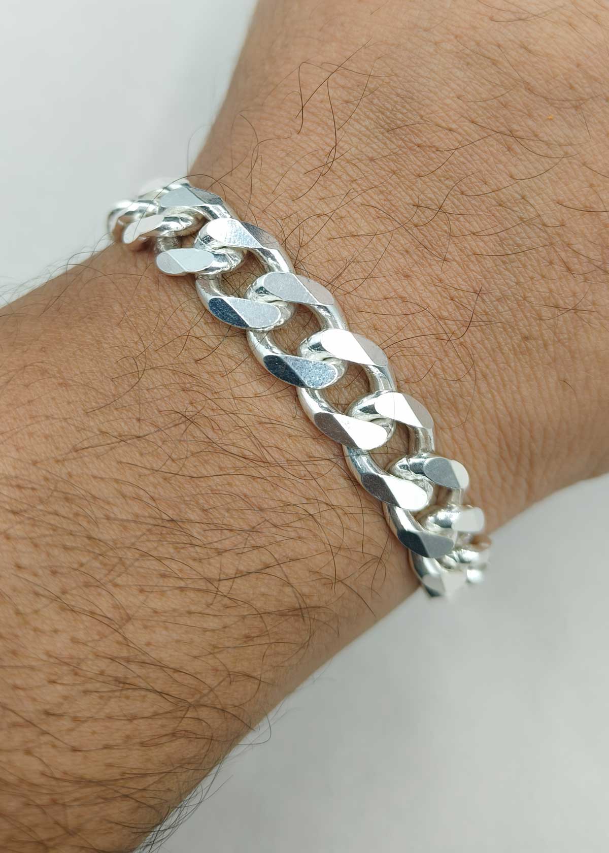 92.5 Sterling Silver Bold Curb Chain Men’s Loose Bracelet