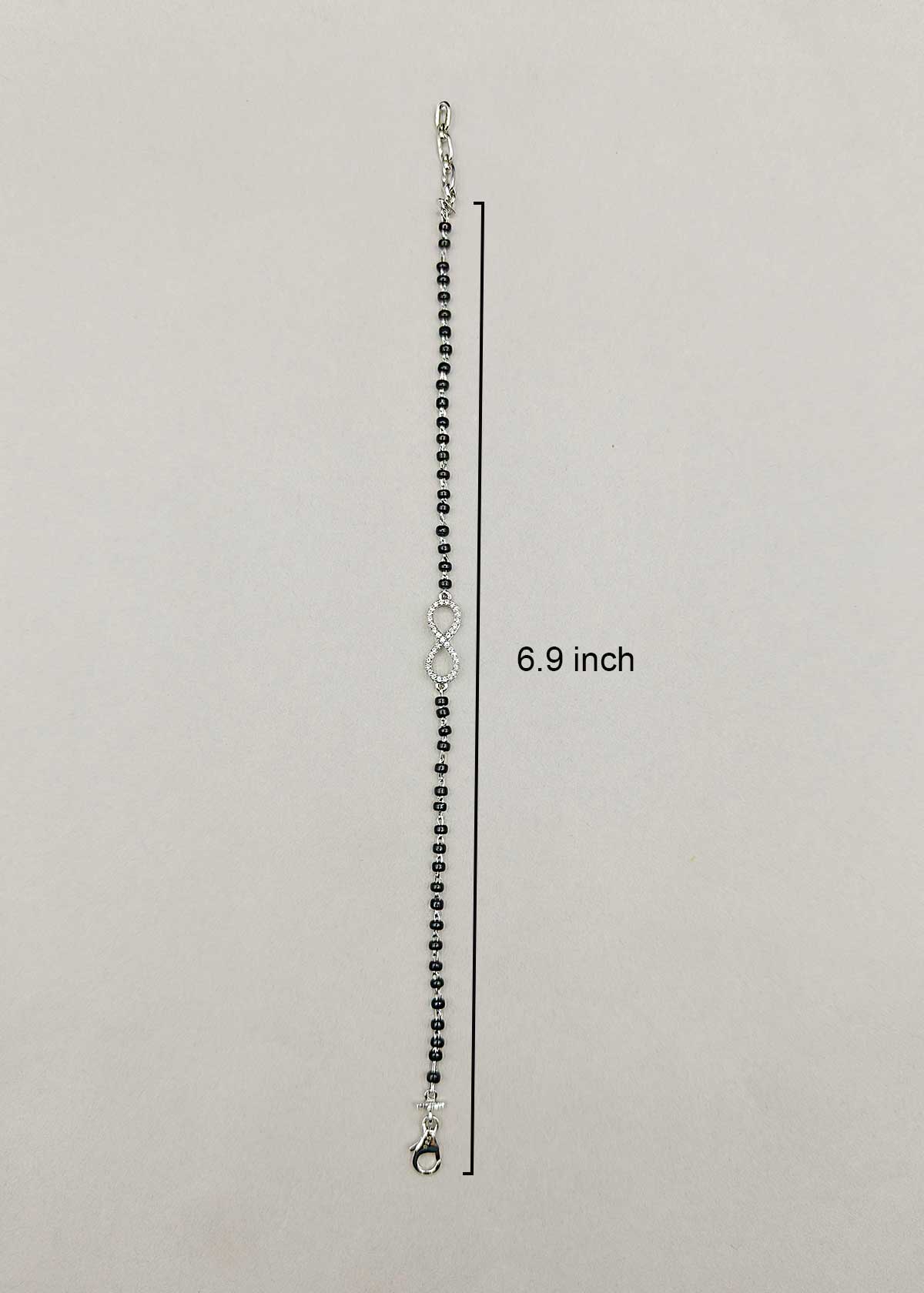 92.5 Sterling Silver Cubic Zircon Infinity Mangalsutra Loose Bracelet