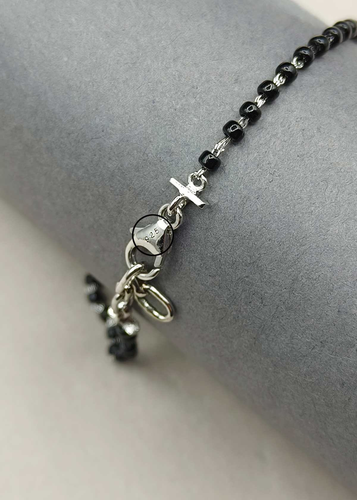 92.5 Sterling Silver Cubic Zircon Infinity Mangalsutra Loose Bracelet