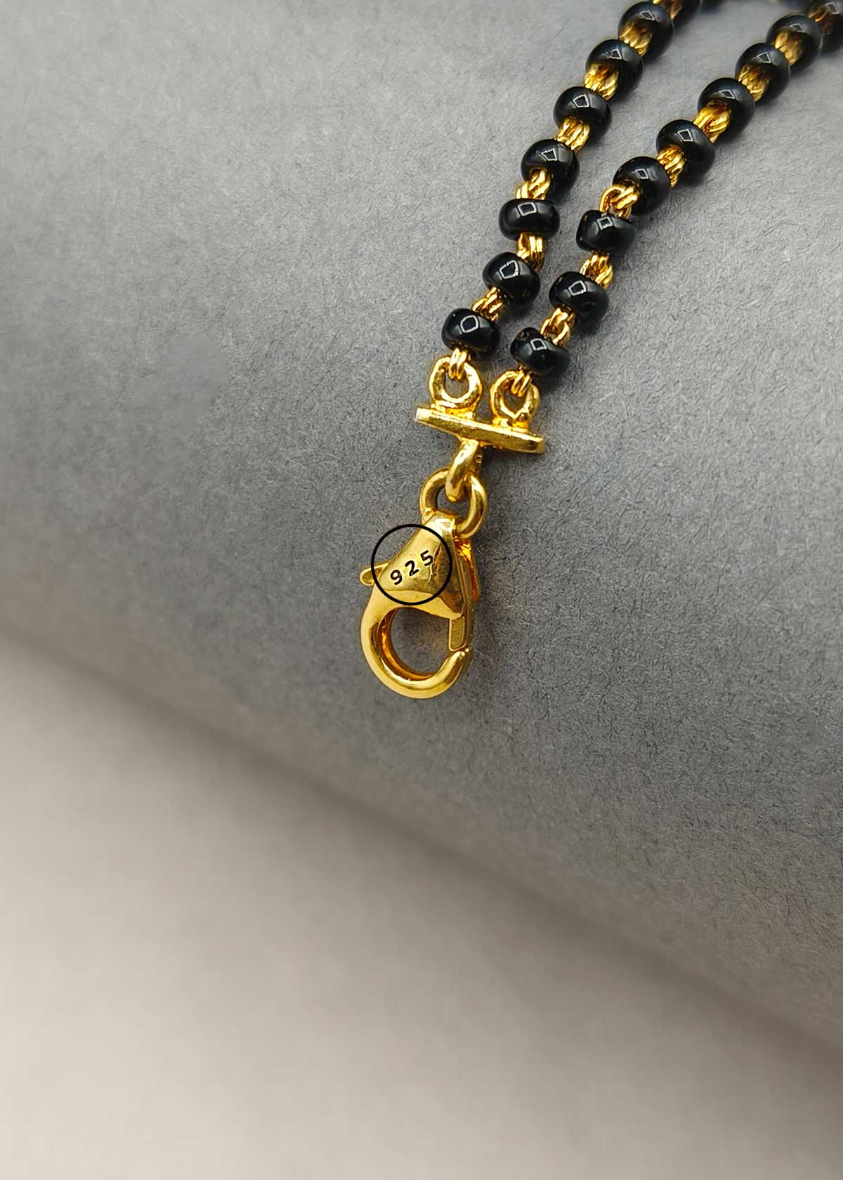 92.5 Sterling Silver Dual Tone Triple Cubic Zircon Charms Mangalsutra Loose Bracelet