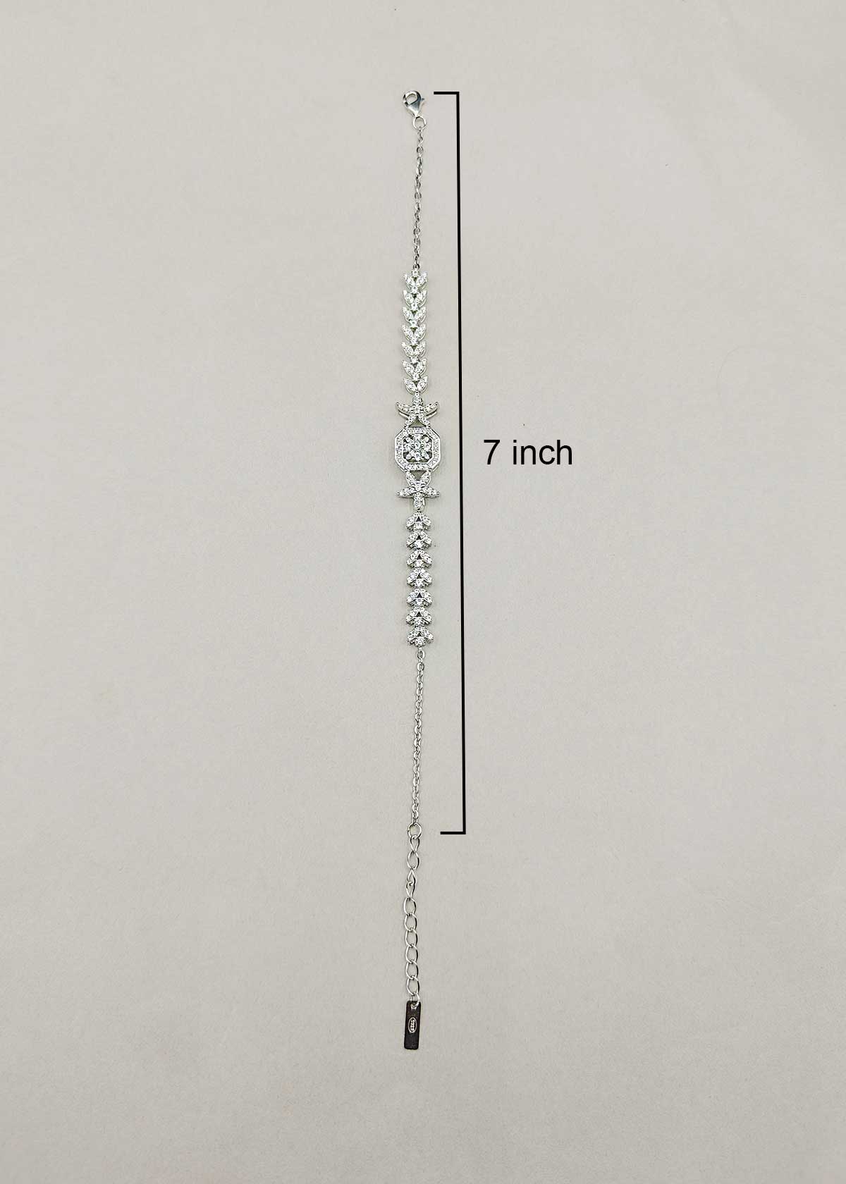 92.5 Sterling Silver Geometric Floral Cubic Zircon Loose Bracelet