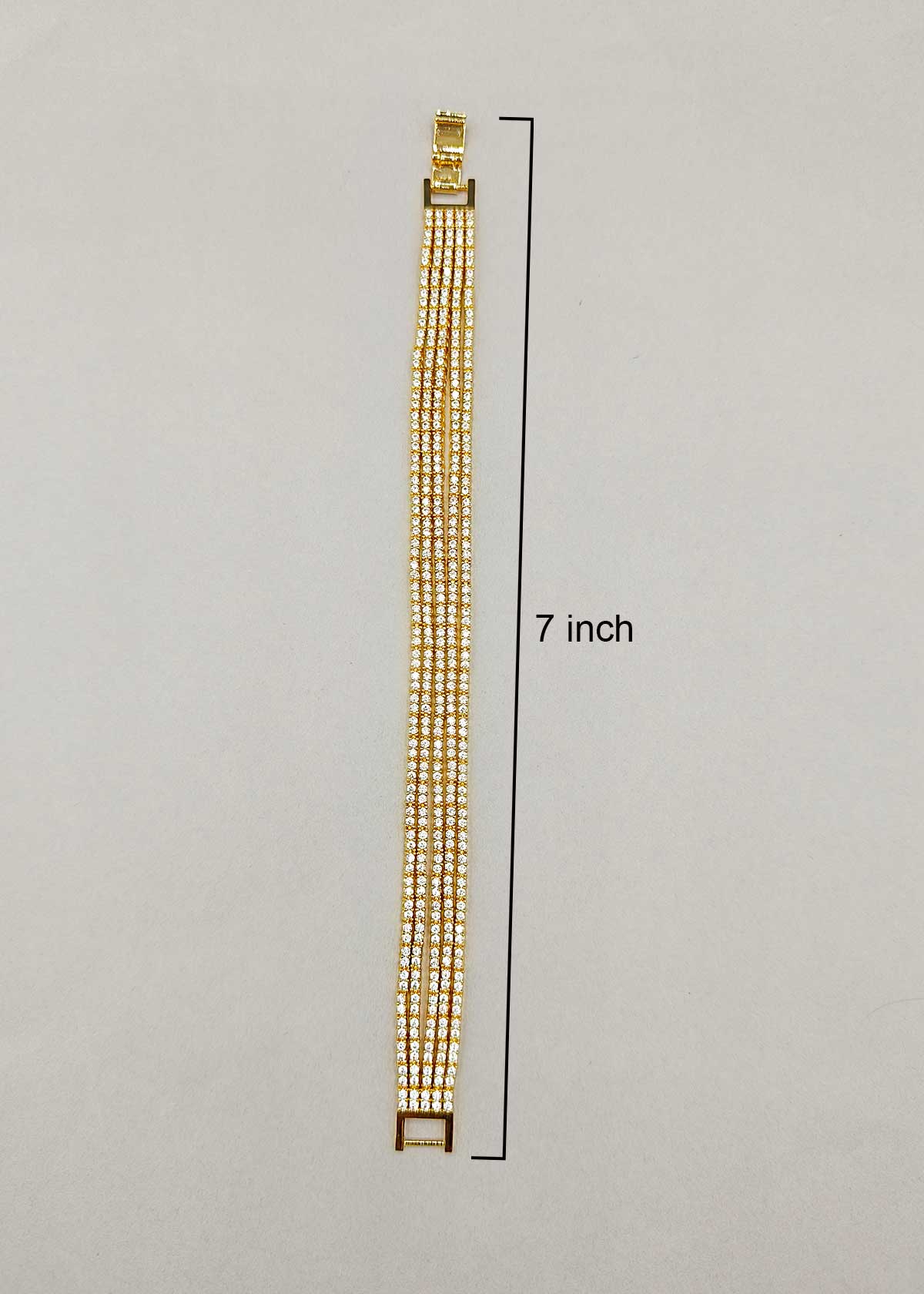 Shimmering Cubic Zircon Multi Layer Gold Plated Tennis Loose Bracelet For Women