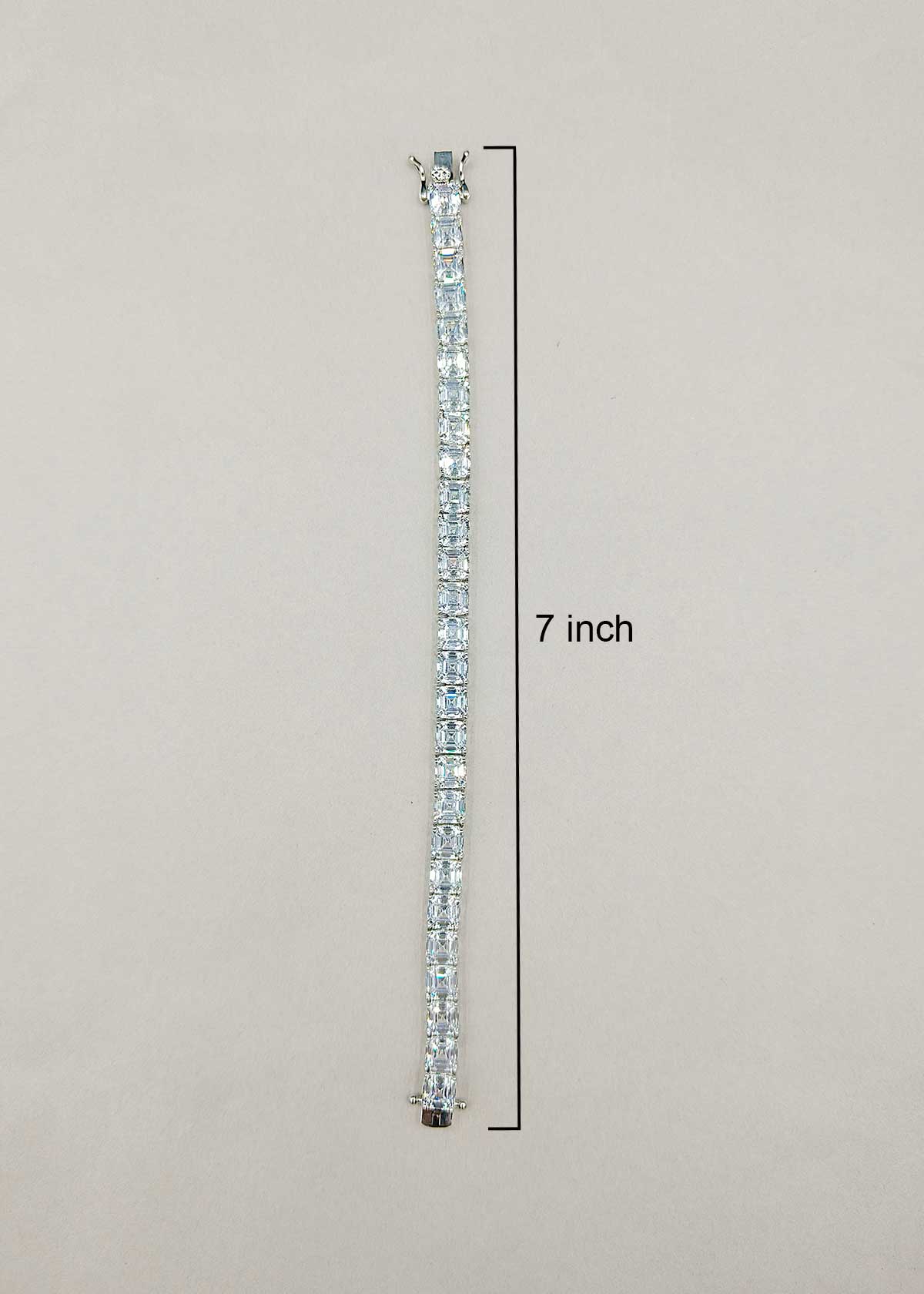 Square Cut Diamond Silver Plated Tennis Loose Bracelet For Women