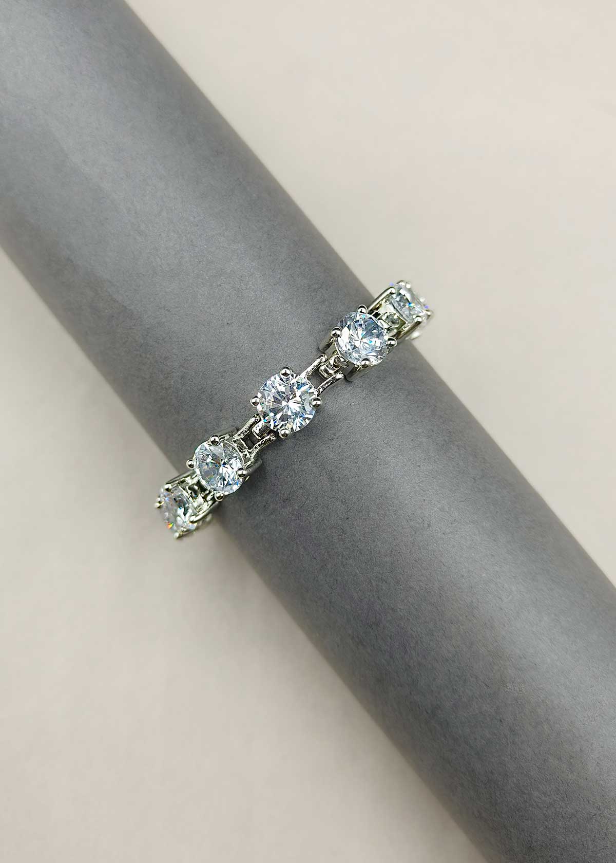 Radiant Silver Plated Solitaire Tennis Loose Bracelet For Women