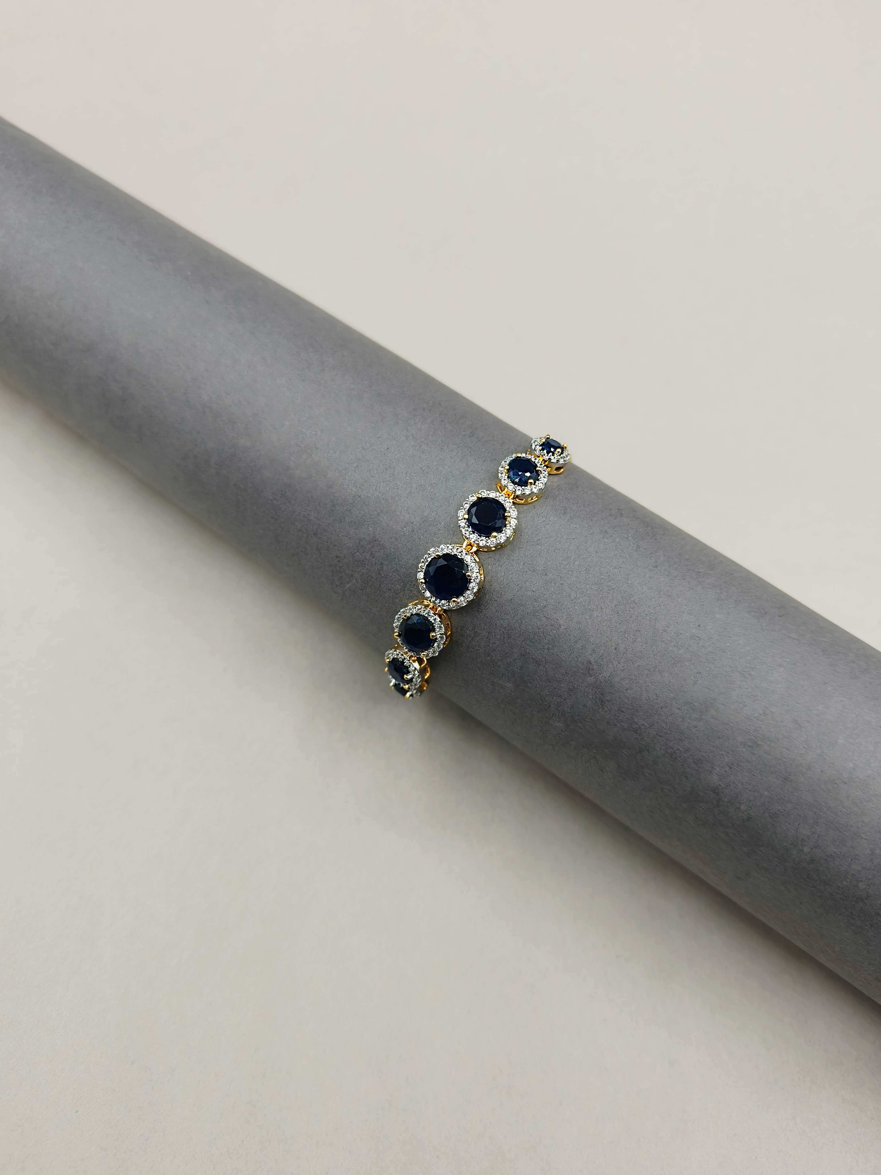 Multi Color Cubic Zircon Circular Motif Dual Tone Slider Loose Bracelet