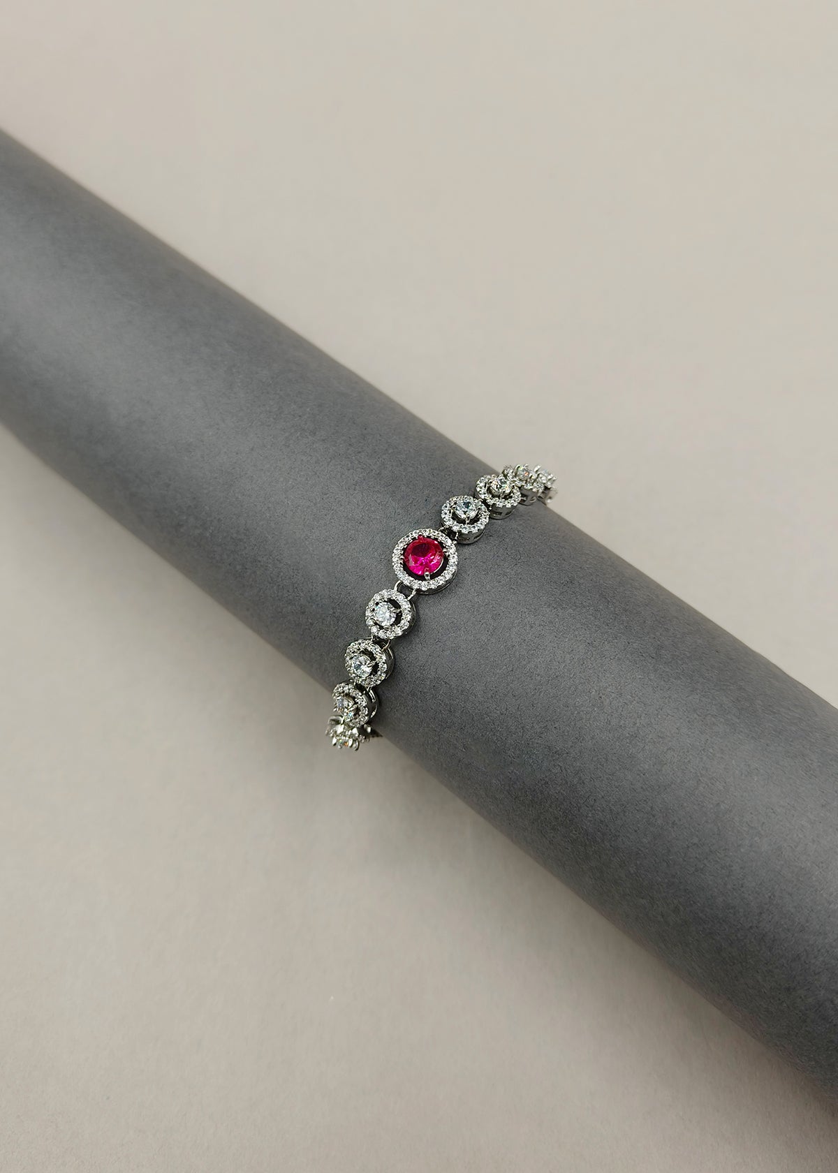 Elegant Multi Color Cubic Zircon Silver Plated Adjustable Loose Slider Bracelet