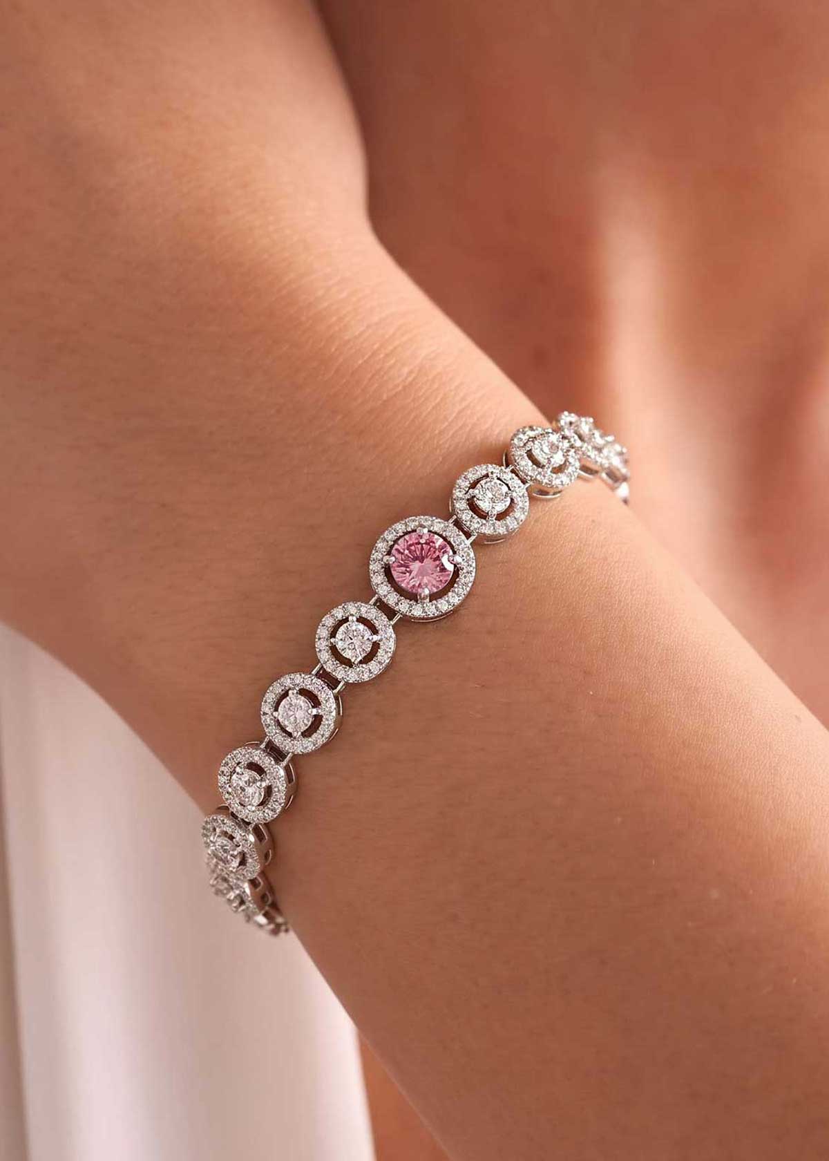 Elegant Multi Color Cubic Zircon Adjustable Loose Slider Bracelet For Women