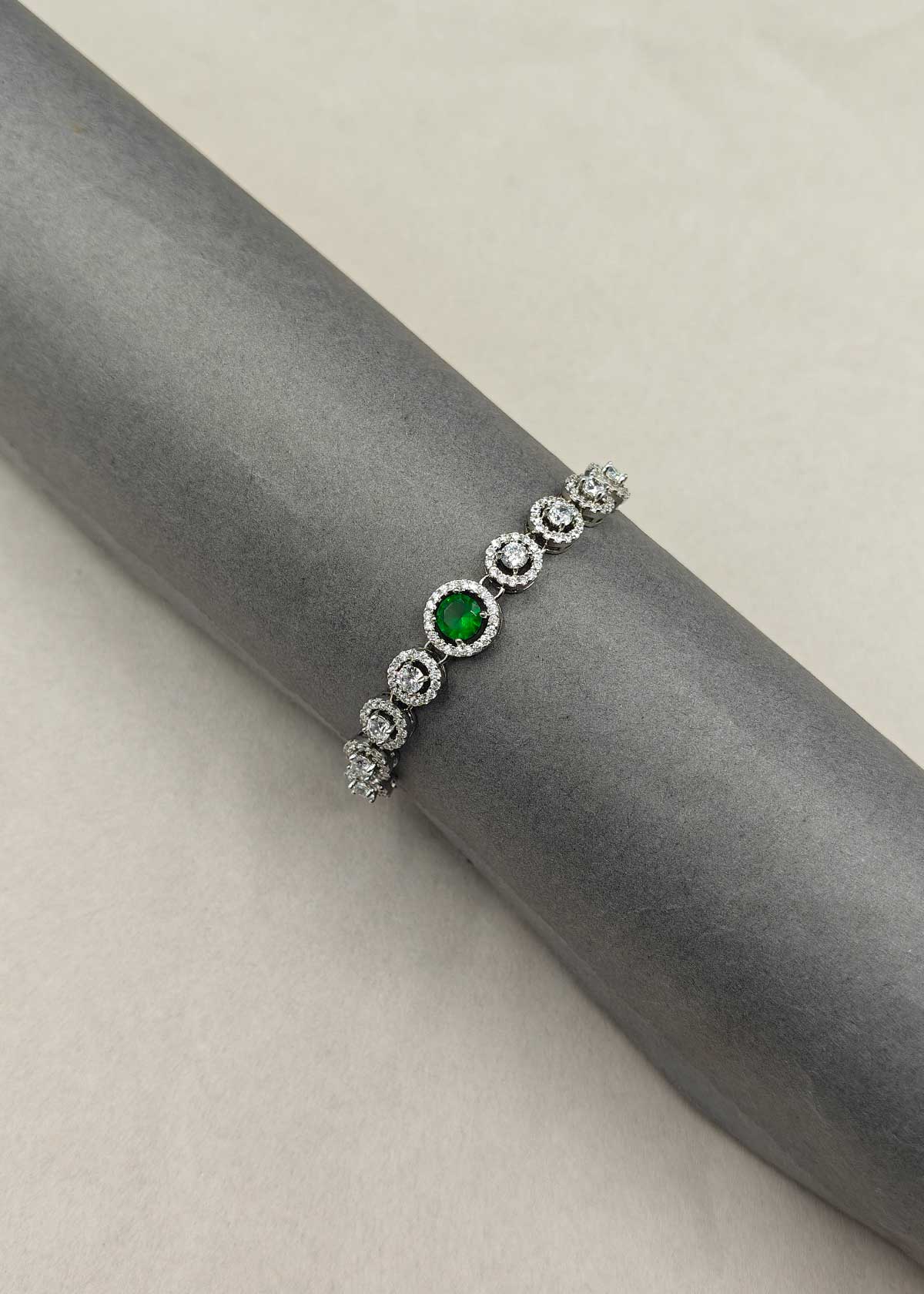 Elegant Multi Color Cubic Zircon Silver Plated Adjustable Loose Slider Bracelet