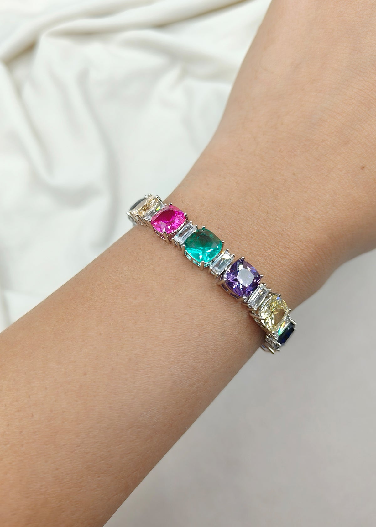 Colorful Multi Gemstone Adjustable Bracelet For Women