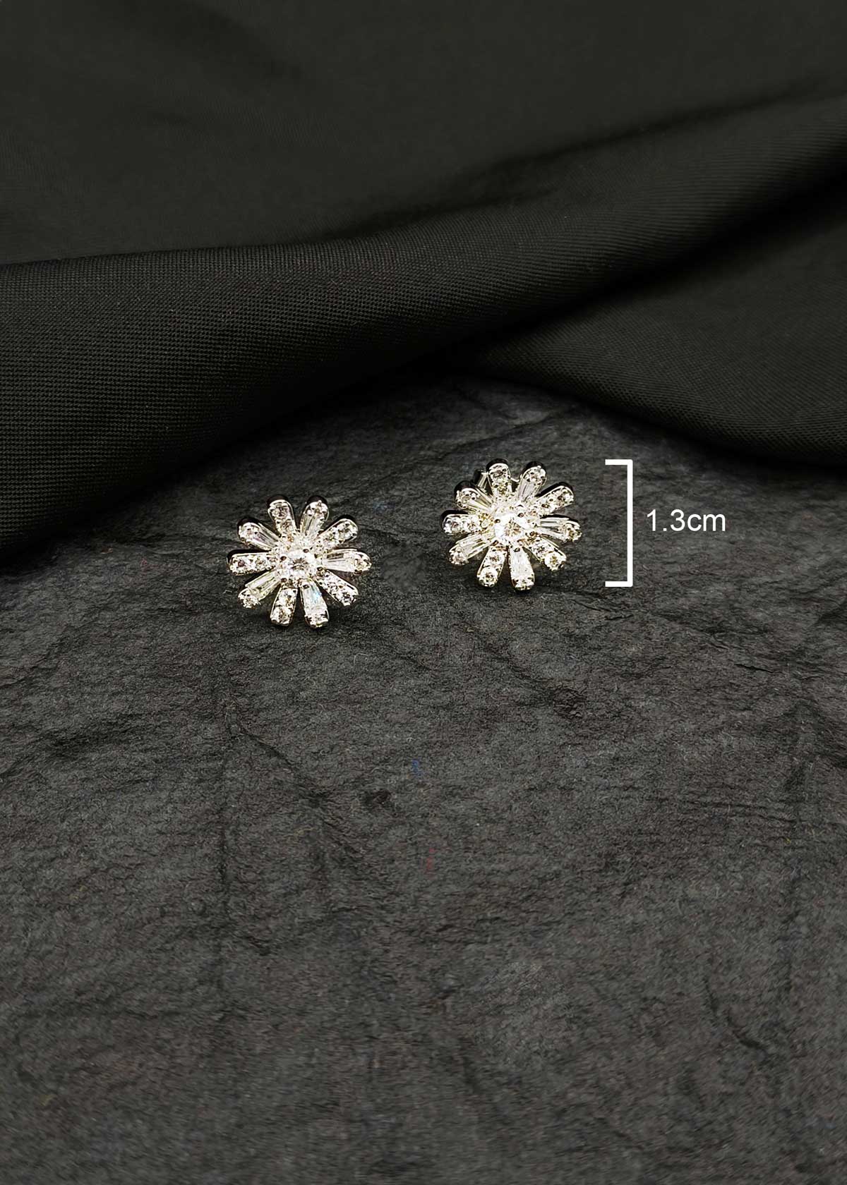 Floral Elegance Silver Plated Cubic Zircon Adjustable Short Necklace Set For Women