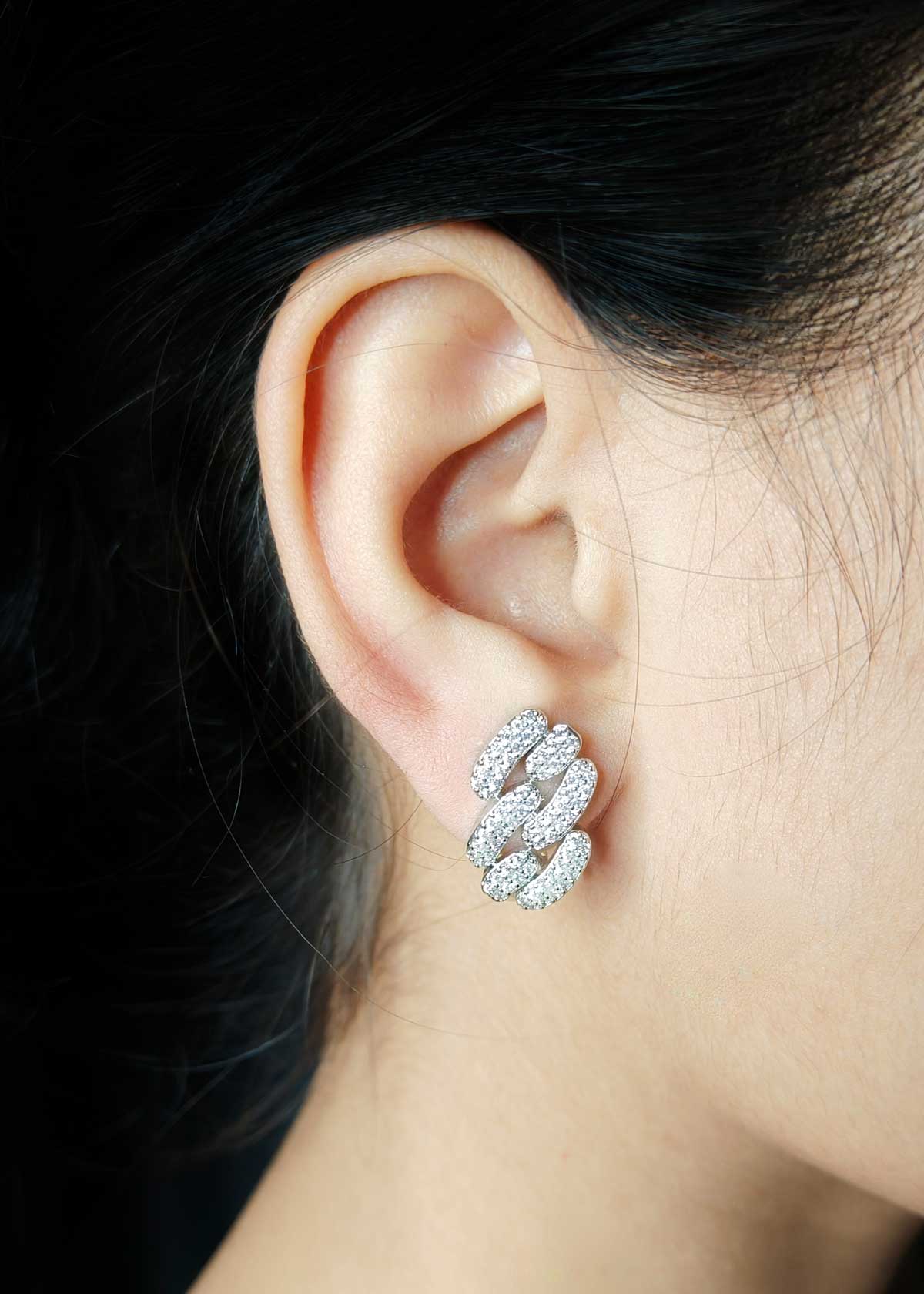 Shimmering Cubic Zircon Cuban Link Adjustable Short Necklace Set