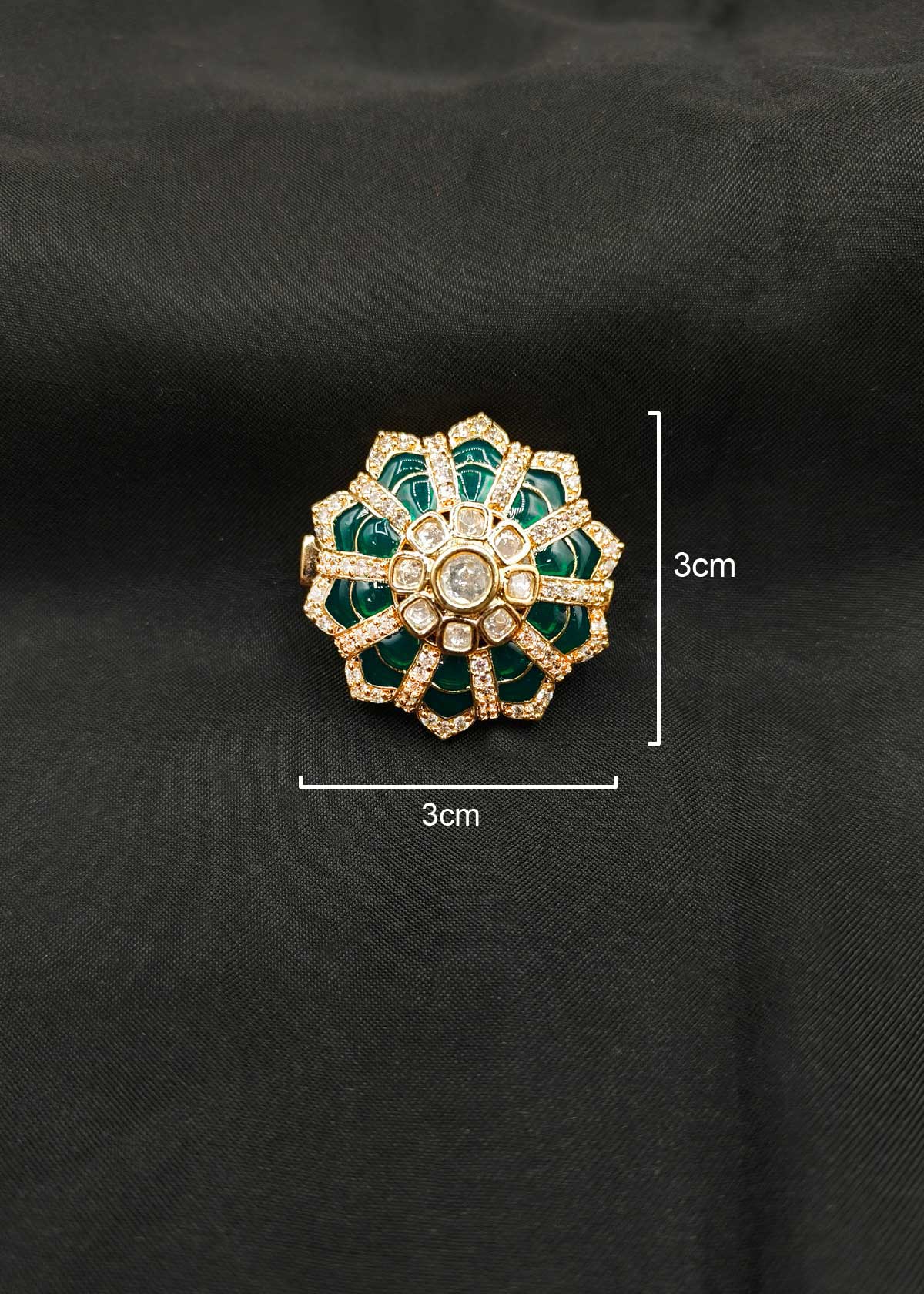 Vibrant Meenakari Carat Polish With Cubic Zircon And Kundan Floral Brooch / Lapel Pin