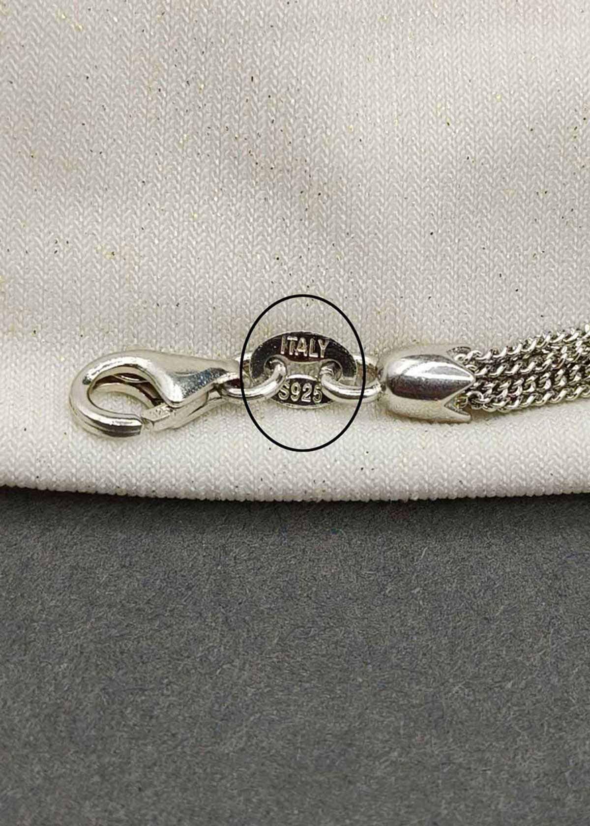 92.5 Sterling Silver Multi Strand Heart Adjustable Loose Bracelet