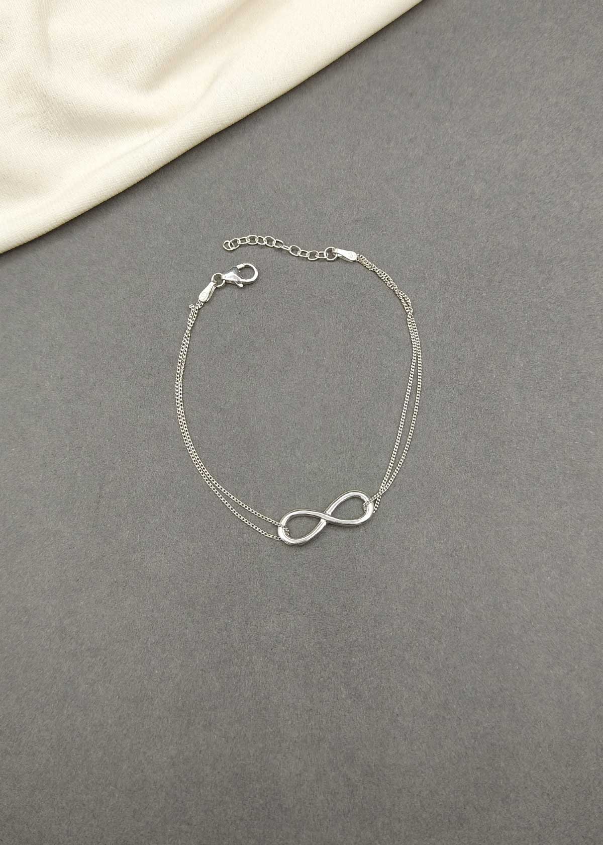 92.5 Sterling Silver Gold And Silver Plated Infinity Adjustable Loose Bracelet