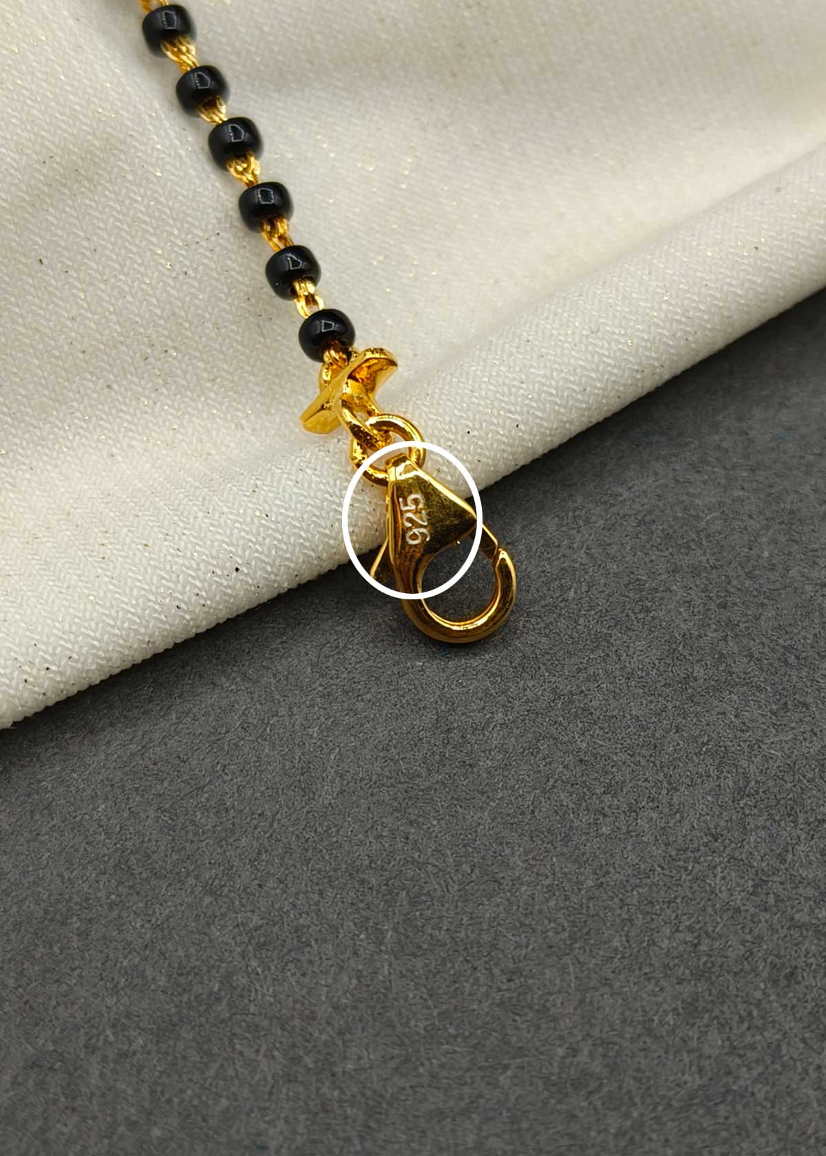 92.5 Sterling Silver Om Motif Preciosa Diamond Adjustable Mangalsutra Loose Bracelet