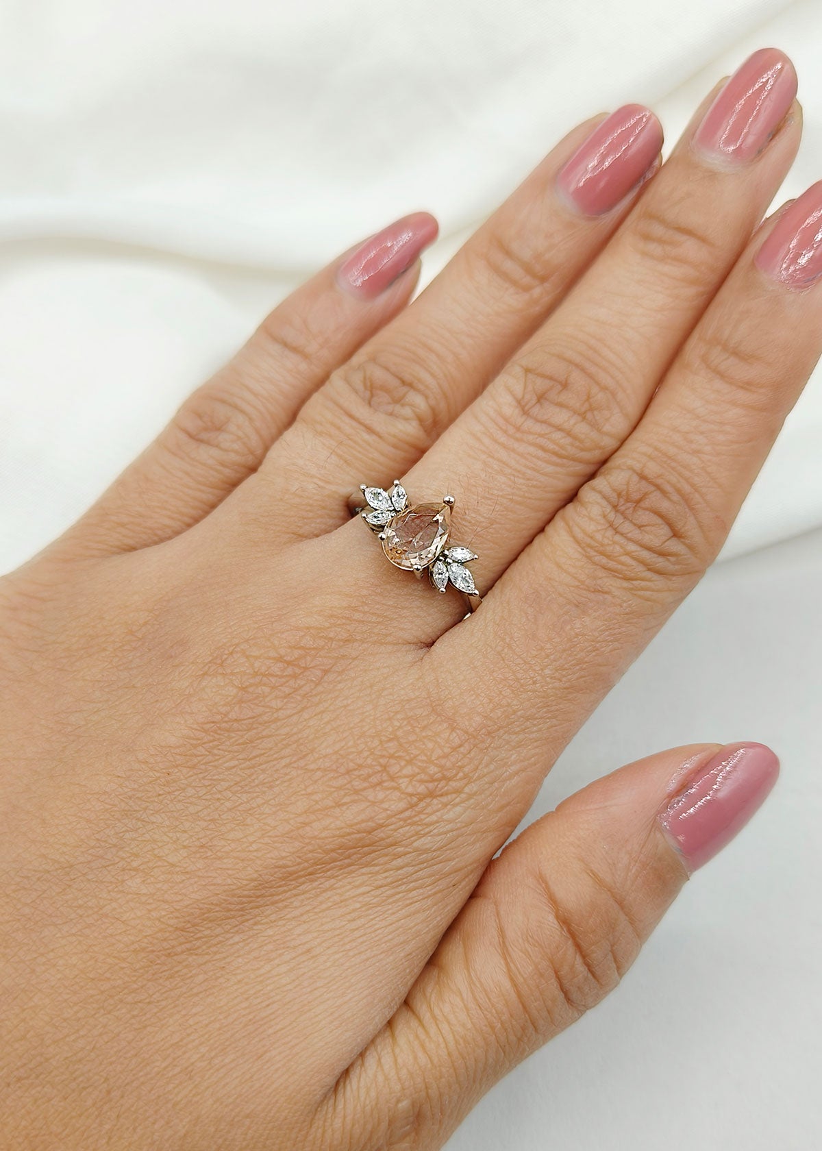 92.5 Sterling Silver Drop Shape Ring