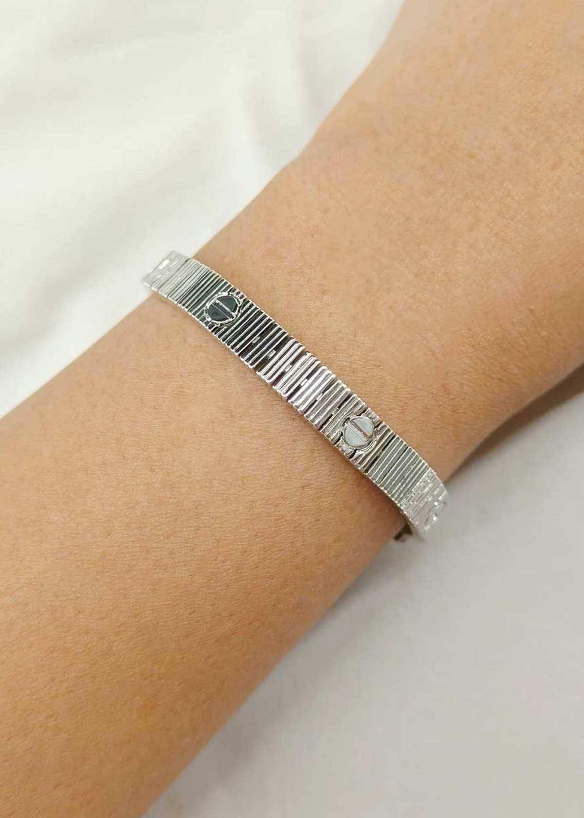 Designer Gold And Silver Plated Screw Motif Loose Link Bracelet