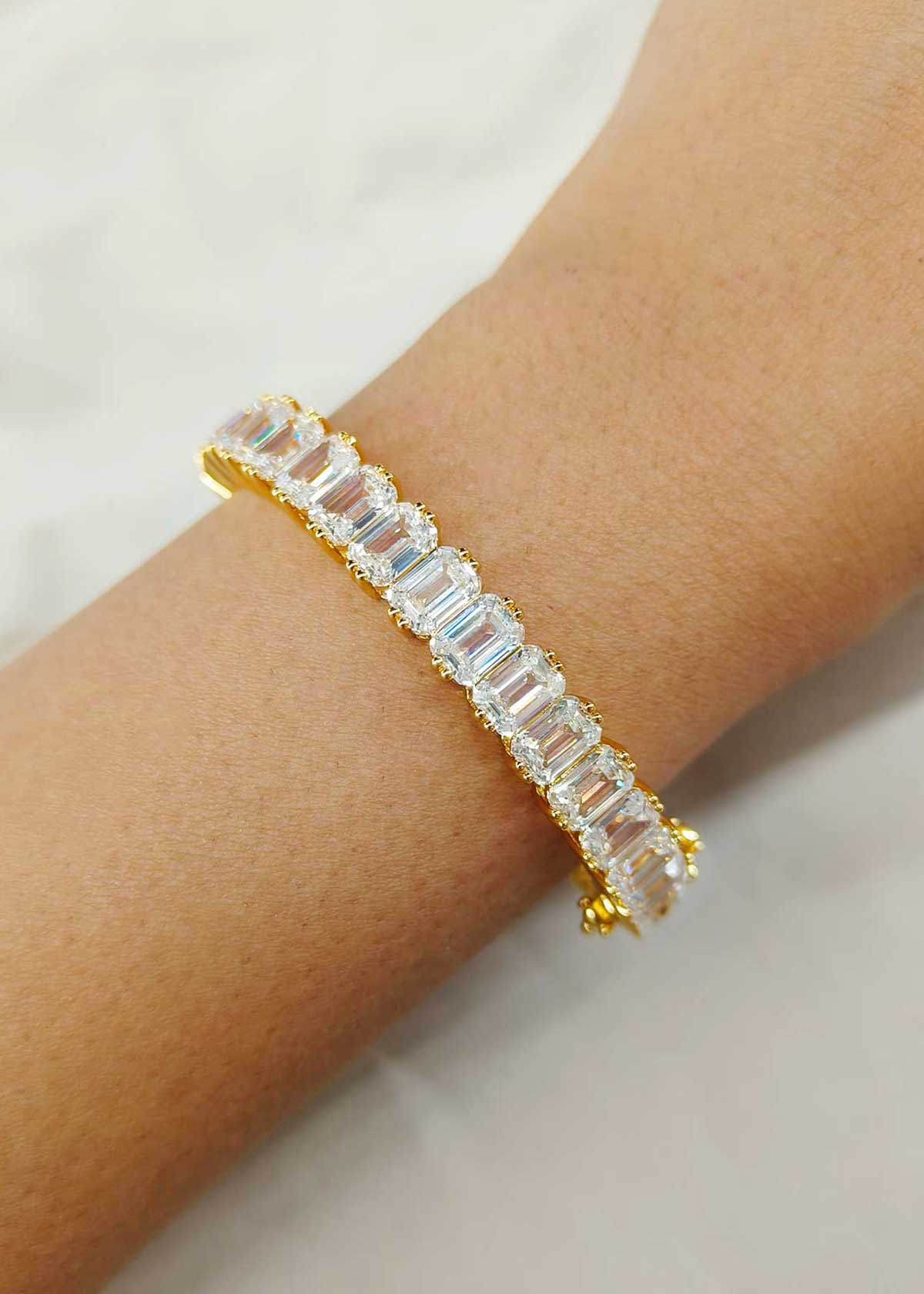 Elegant Gold Plated Diamond Openable Kada For Women