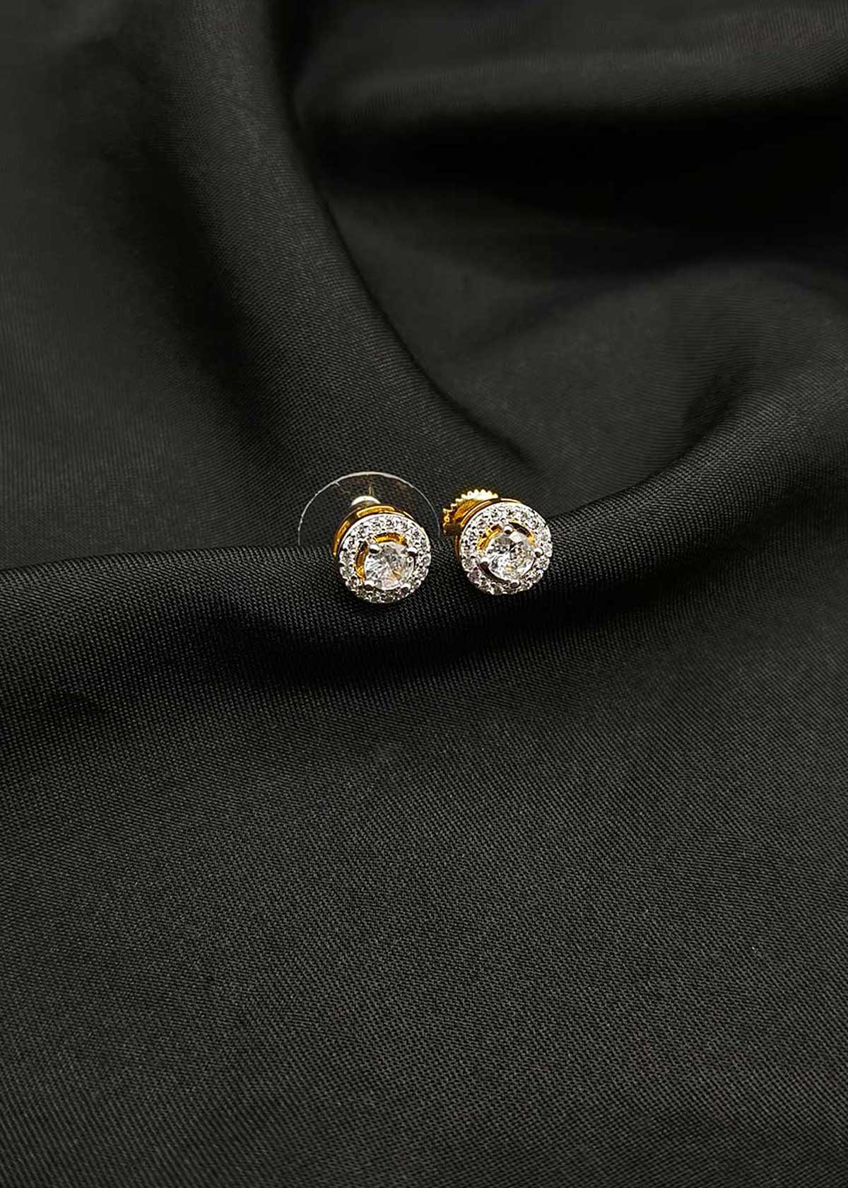Versatile Gold And Silver Plated Cubic Zircon Stud Earrings