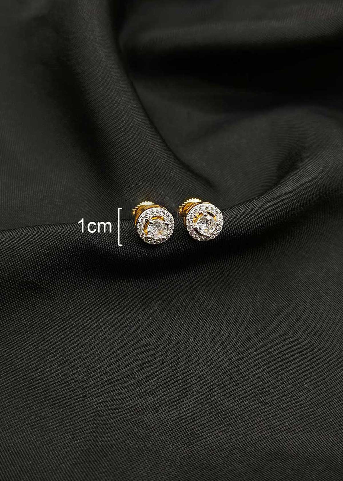 Versatile Gold And Silver Plated Cubic Zircon Stud Earrings