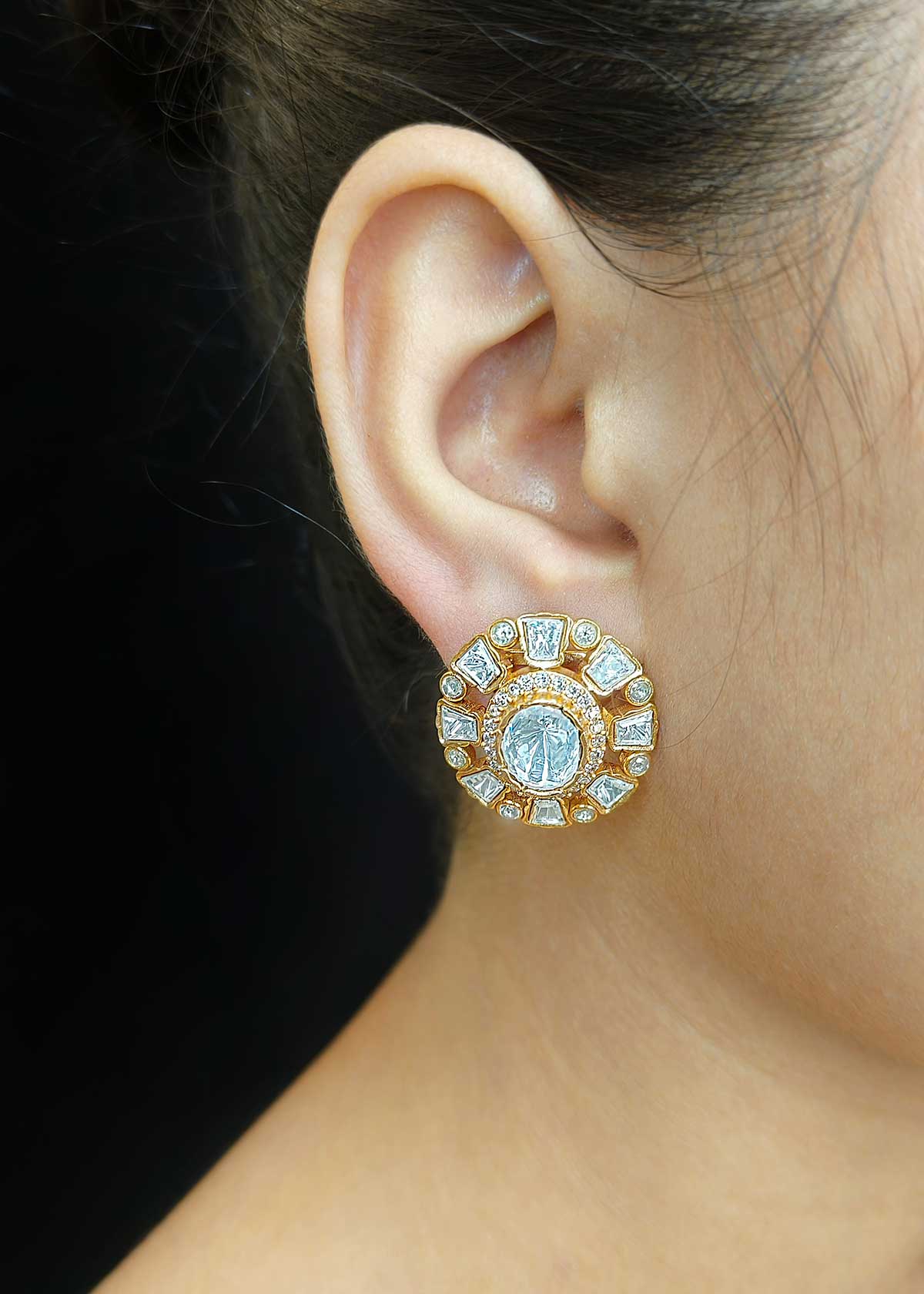 Heritage Matt Gold Layered Seed Pearl & Kundan Choker Necklace Set With Cubic Zircon Accents