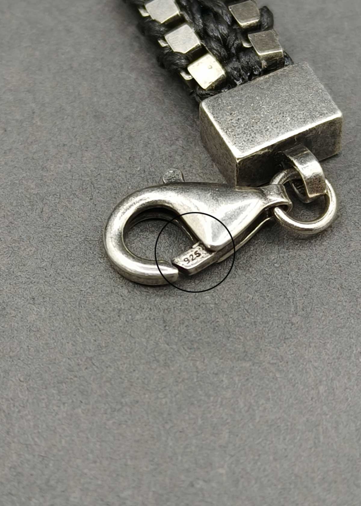 92.5 Sterling Silver Woven Braided Box Link Men's Loose Bracelet