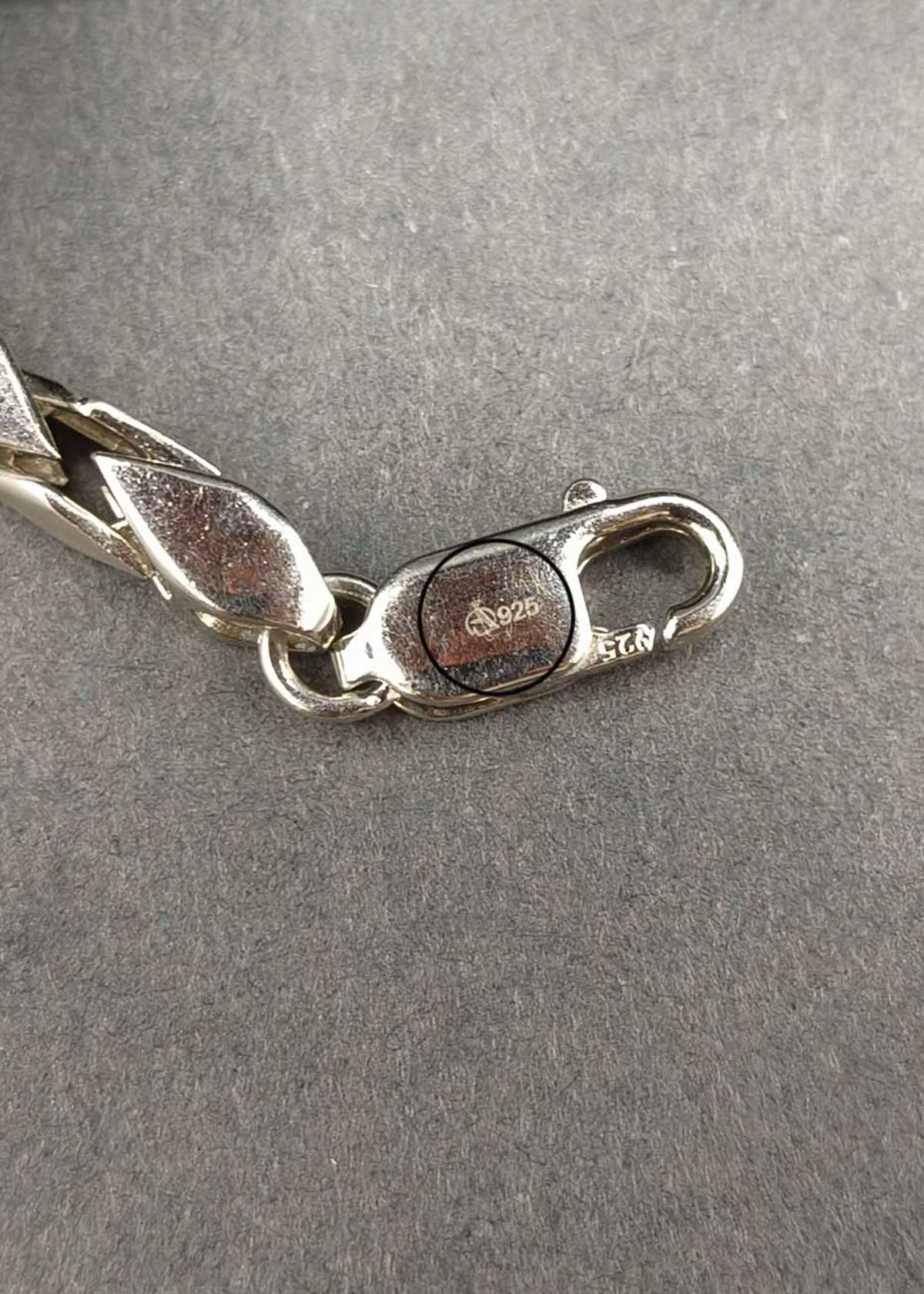 92.5 Sterling Silver Men's Geometric Diamond Link Loose Bracelet