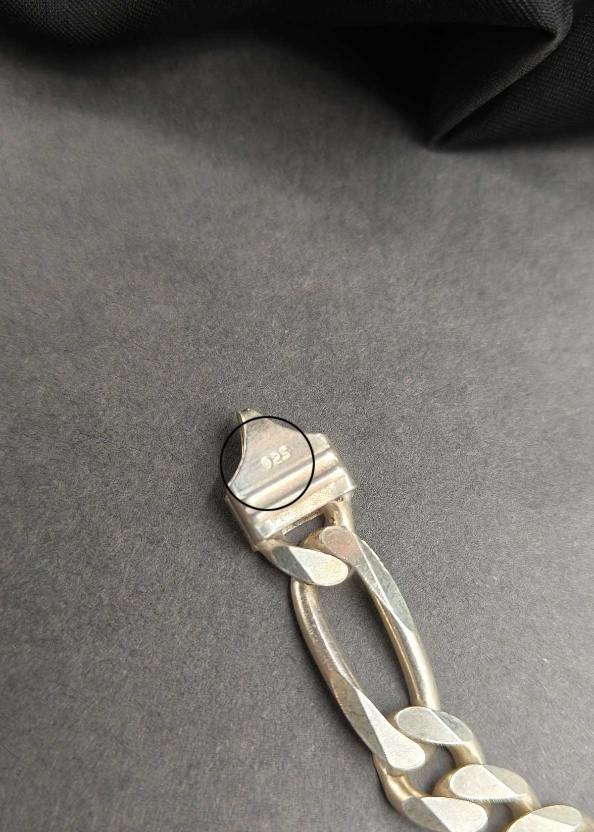 92.5 Sterling Silver Men's Figaro Chain Loose Bracelet With Turquoise Stone