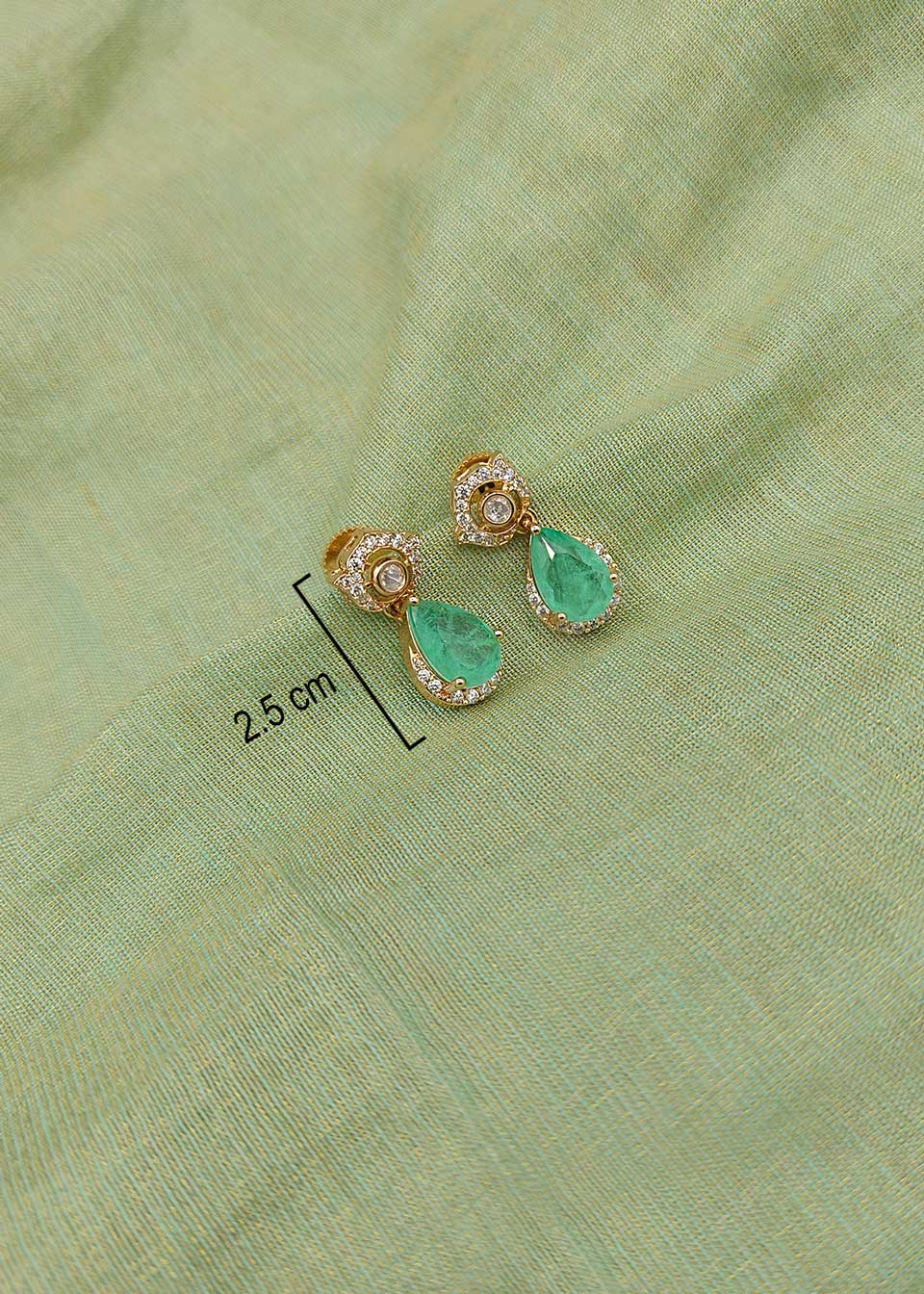 Gold Plated Kundan & Teardrop Gemstone Fully Adjustable Short Necklace Set With Cubic Zircon Accents