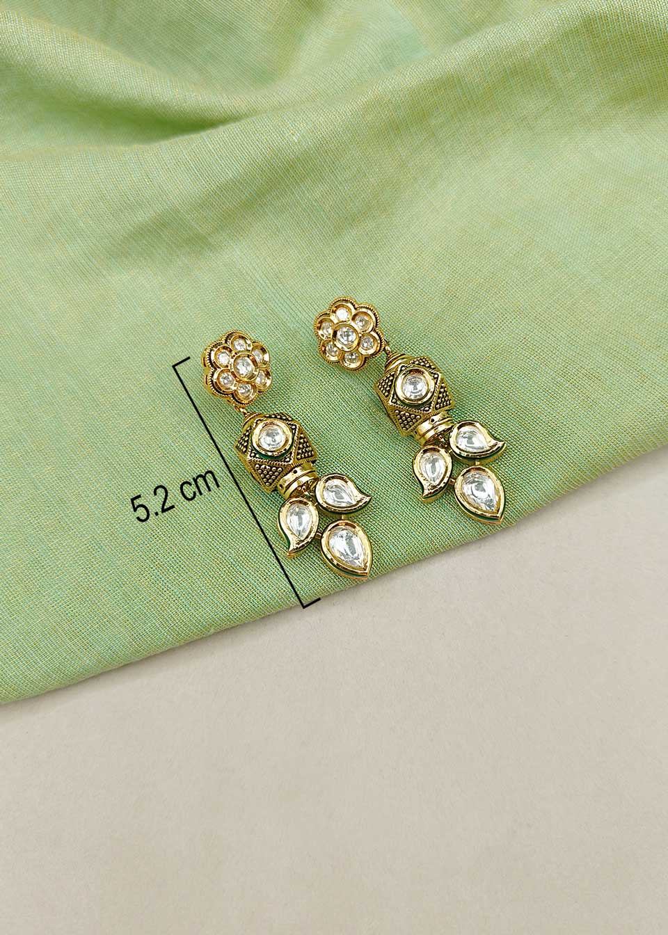 Handcrafted Matt Gold Plated Kundan And Cubic Zircon Engraved Choker Style Short Necklace Set