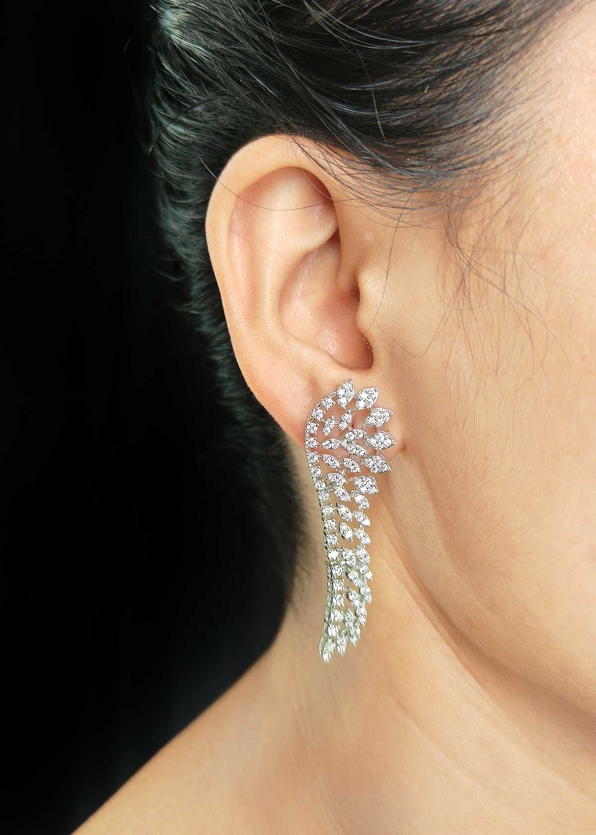 Elegant Dual Tone Cubic Zircon Stiff Hasli Necklace Set