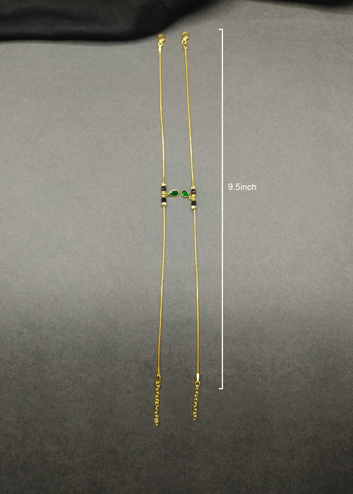 92.5 Sterling Silver Gold Plated Teardrop Adjustable Payal / Anklet For Women