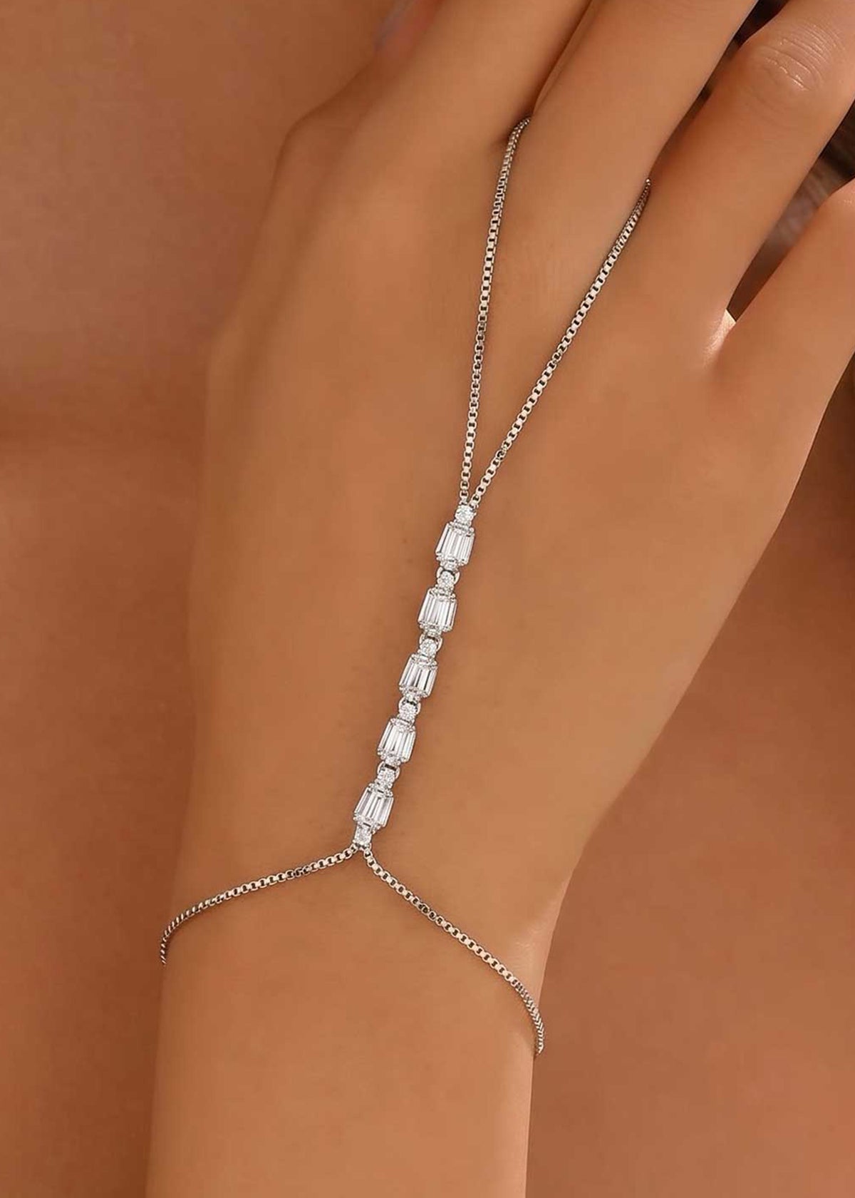 Minimalist Baguette Diamond Adjustable Slider HathPan (Single)