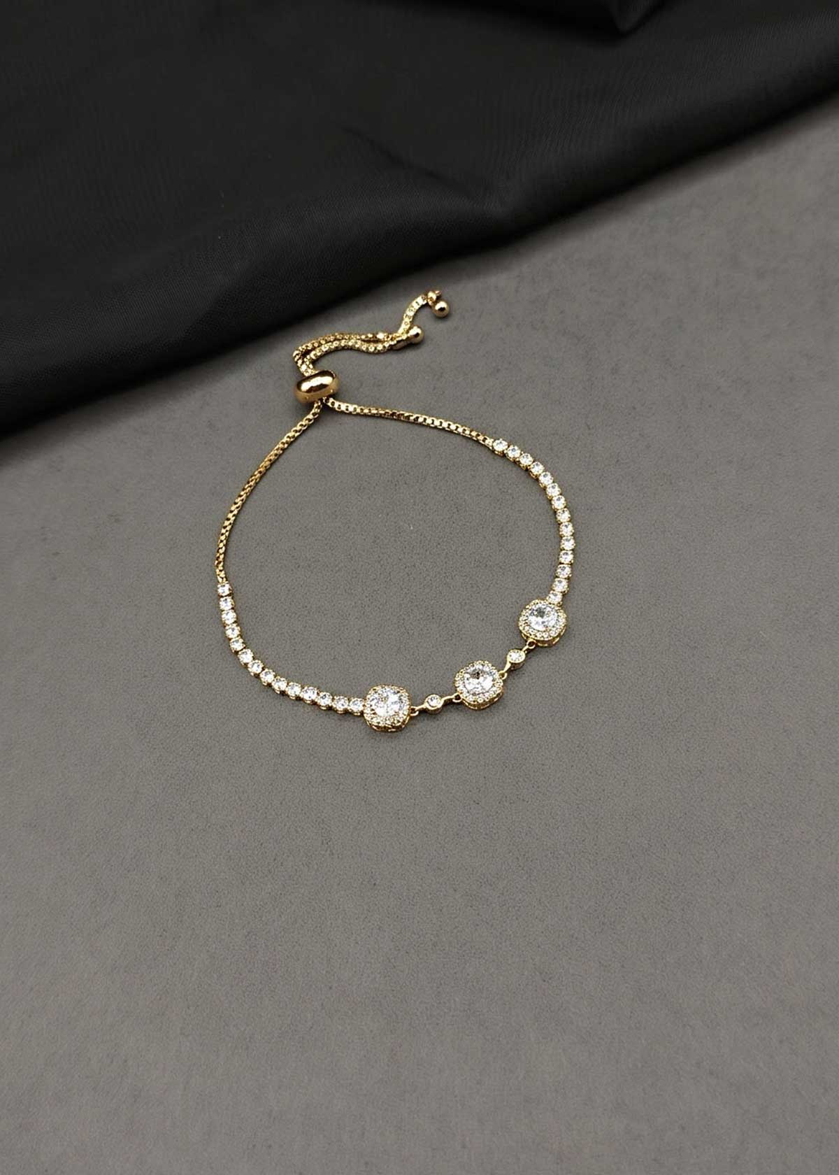 Radiant Cubic Zircon Adjustable Slider Loose Bracelet For Women
