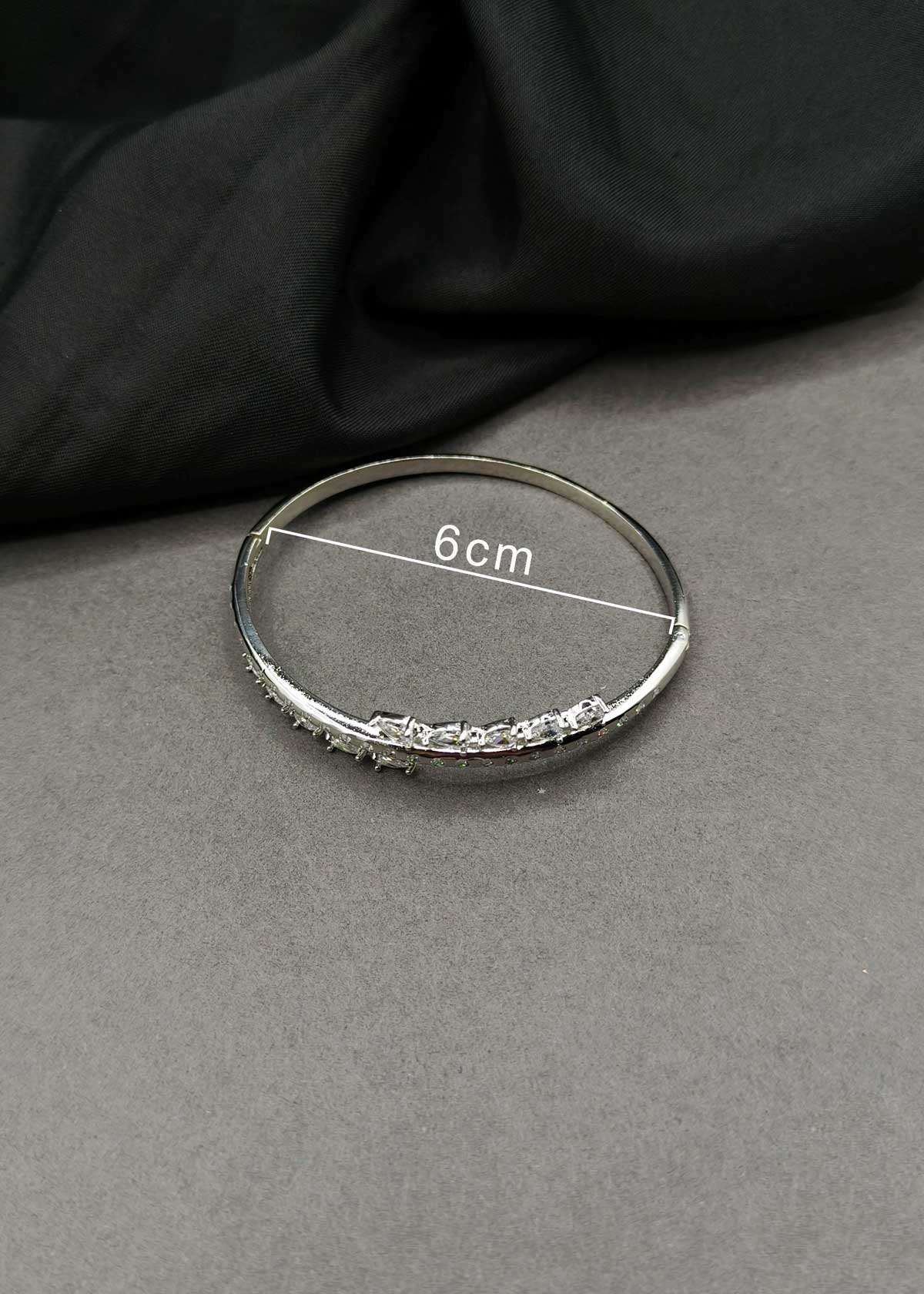 Radiant Two Tone Cubic Zircon Double-Row Delicate Openable Kada Bracelet