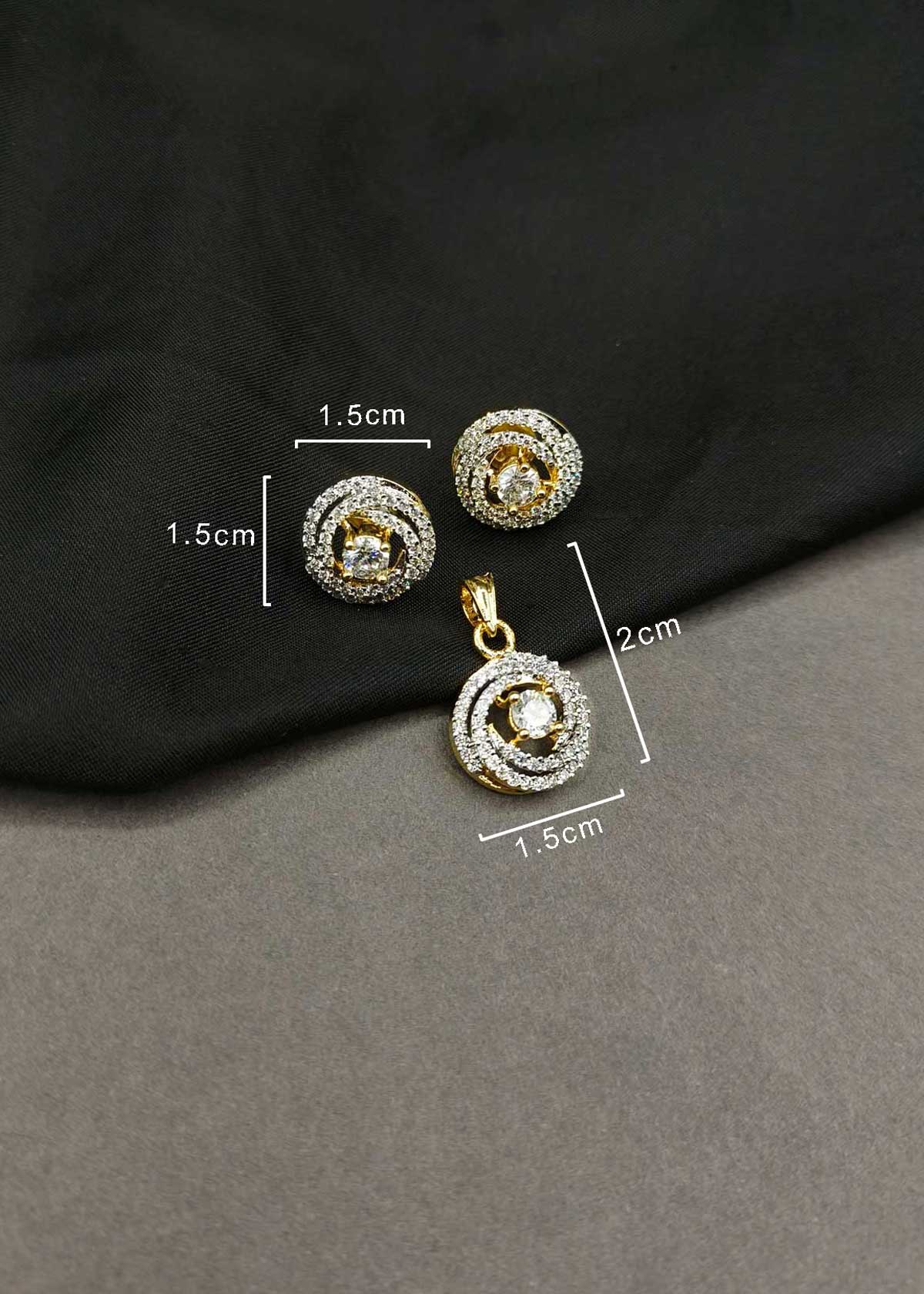 Radiant Swirl Cubic Zircon Pendant Set For Women