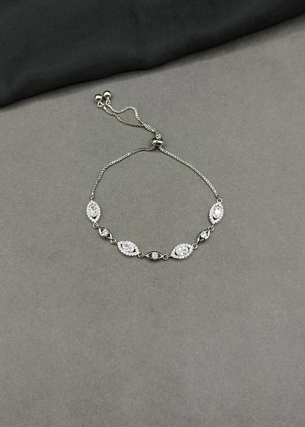 Gorgeous Pattern Cubic Zircon Gold And Silver Plated Slider Adjustable Loose Bracelet For Women